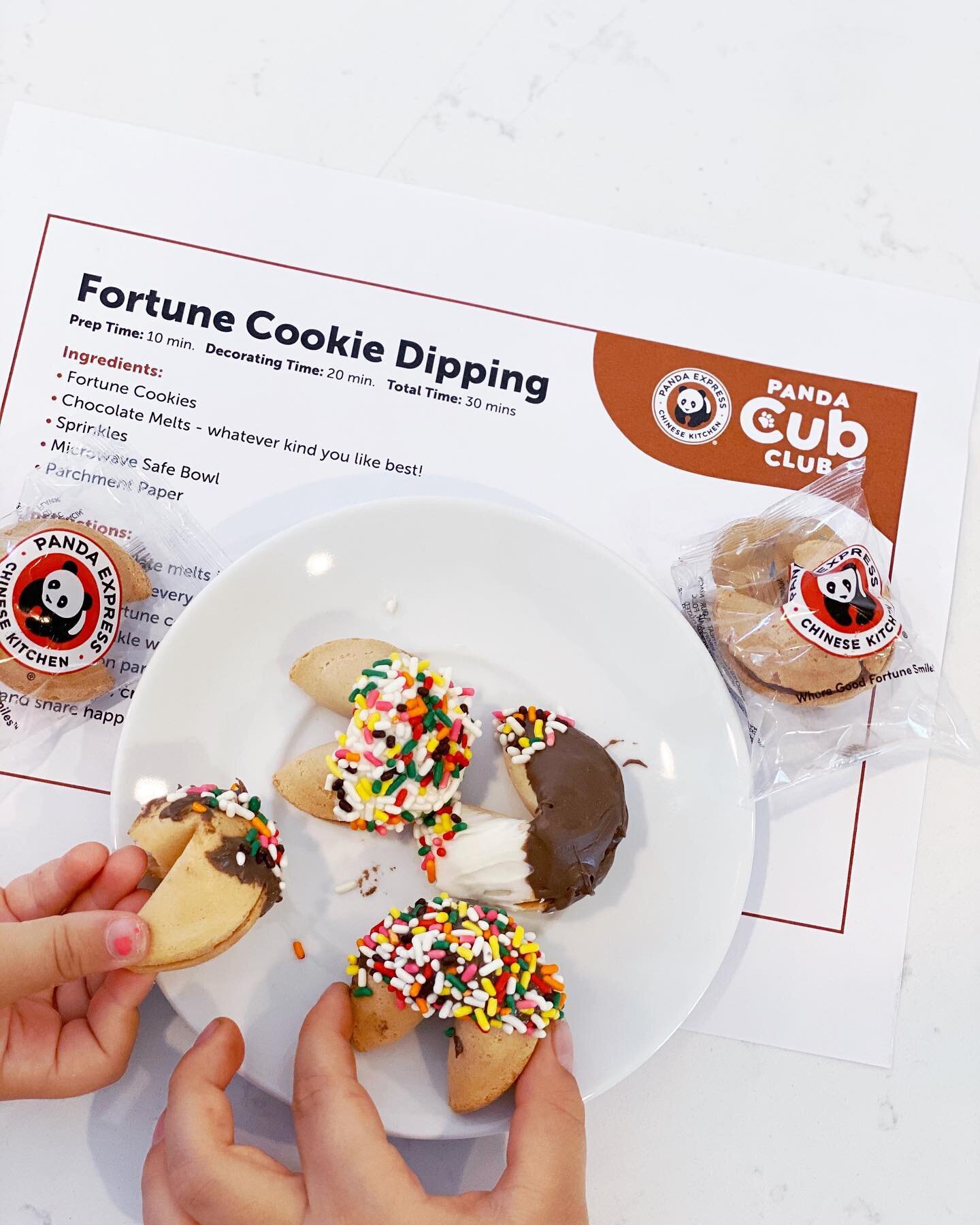 My kiddos are already obsessed with the @officialpandaexpress fortune cookies so you can imagine their surprise when I told them we were about to take them to the next level! With some help from their new kids activity site, Panda Cub Club, we turned