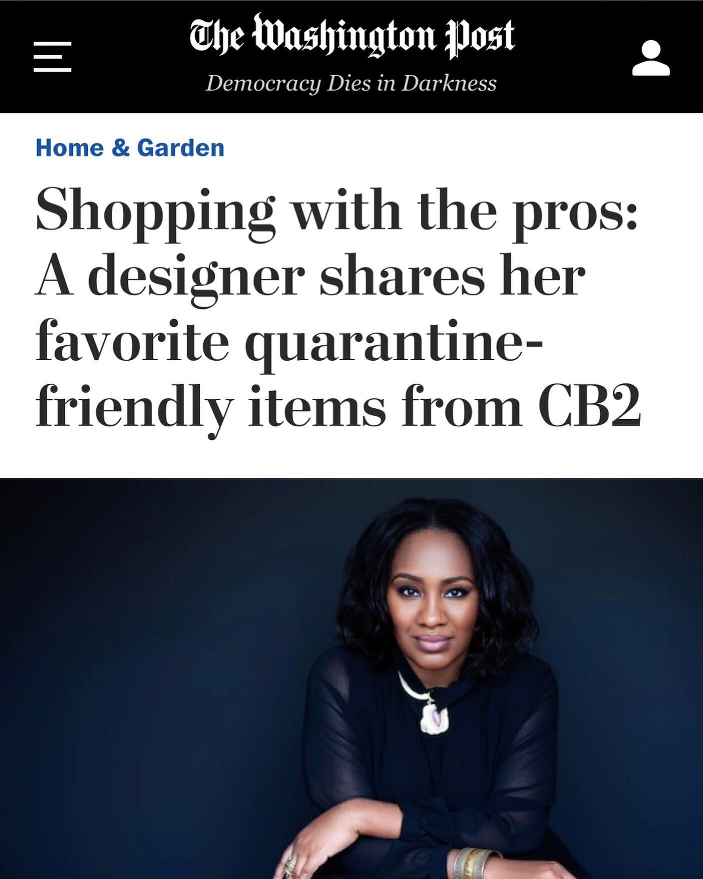 &bull;WASHINGTON POST&bull; Sharing my tips for multi functional pieces in pandemic living with the @washingtonpost today! 
Thank you @marijanewilliams for allowing me to be the first to kick off this new series for the Home and Garden section! #desi