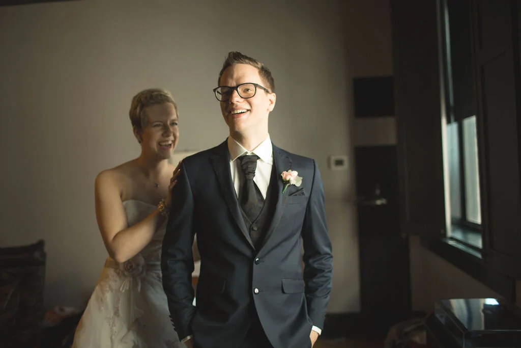 Bride & Groom Getting Ready for Wedding