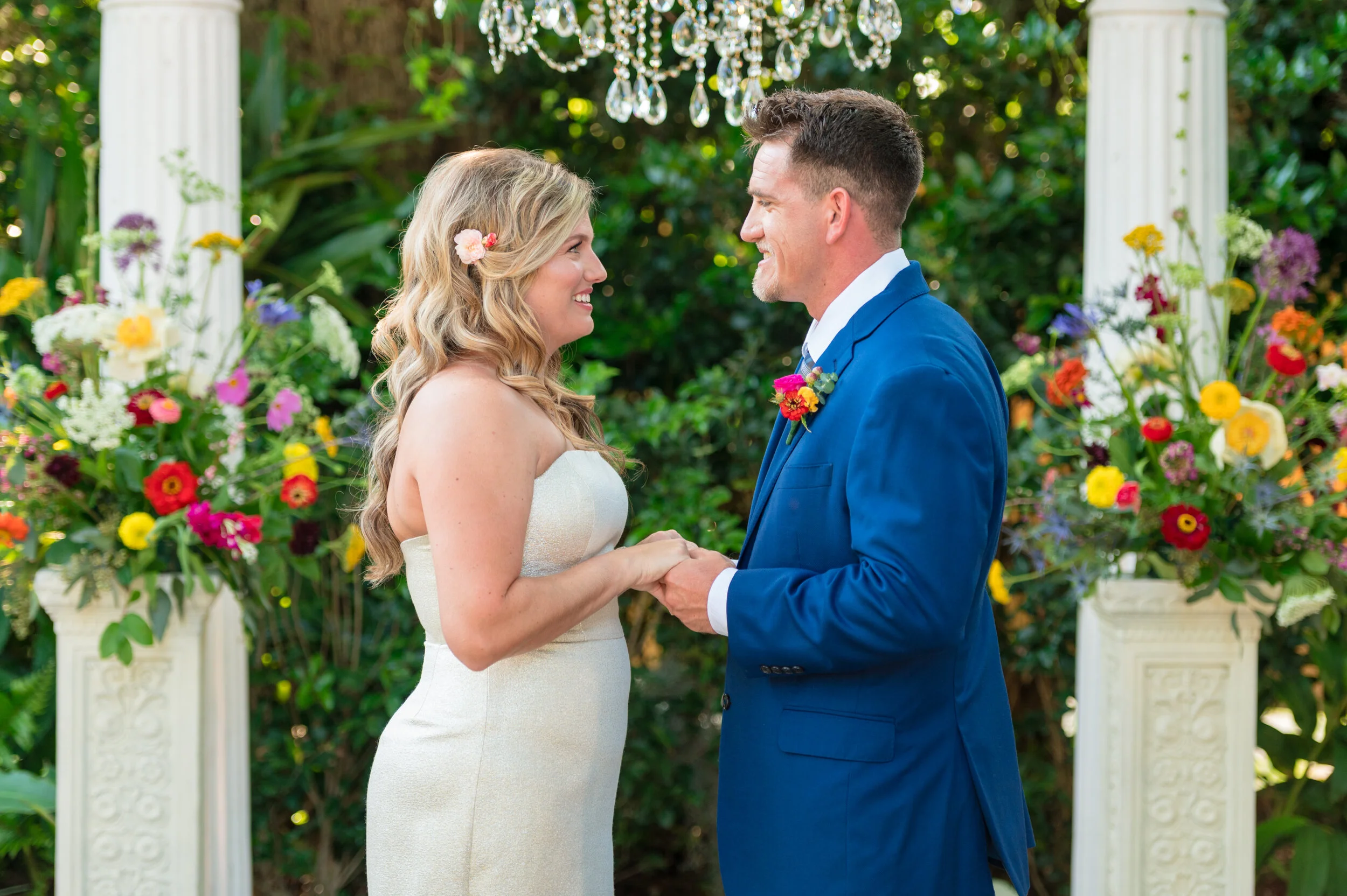 Bride &amp; Groom in Garden Microweddings