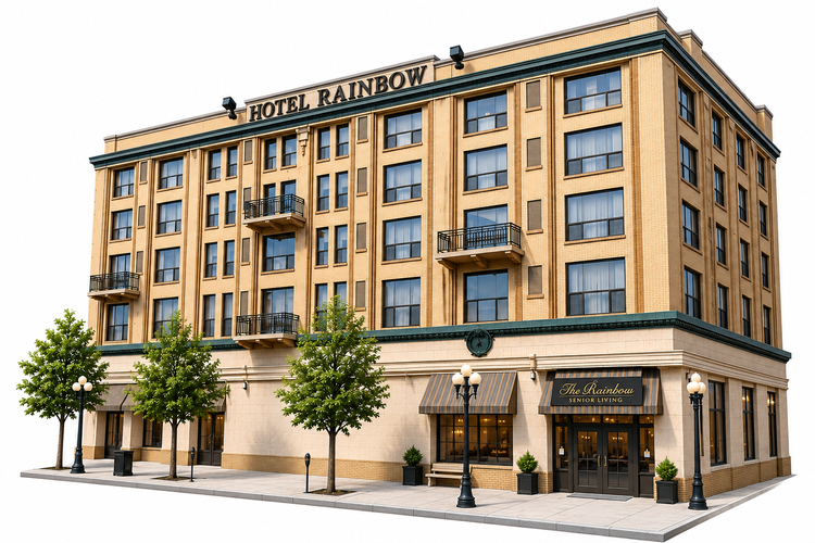 The historic Rainbow Senior Living building in downtown Great Falls