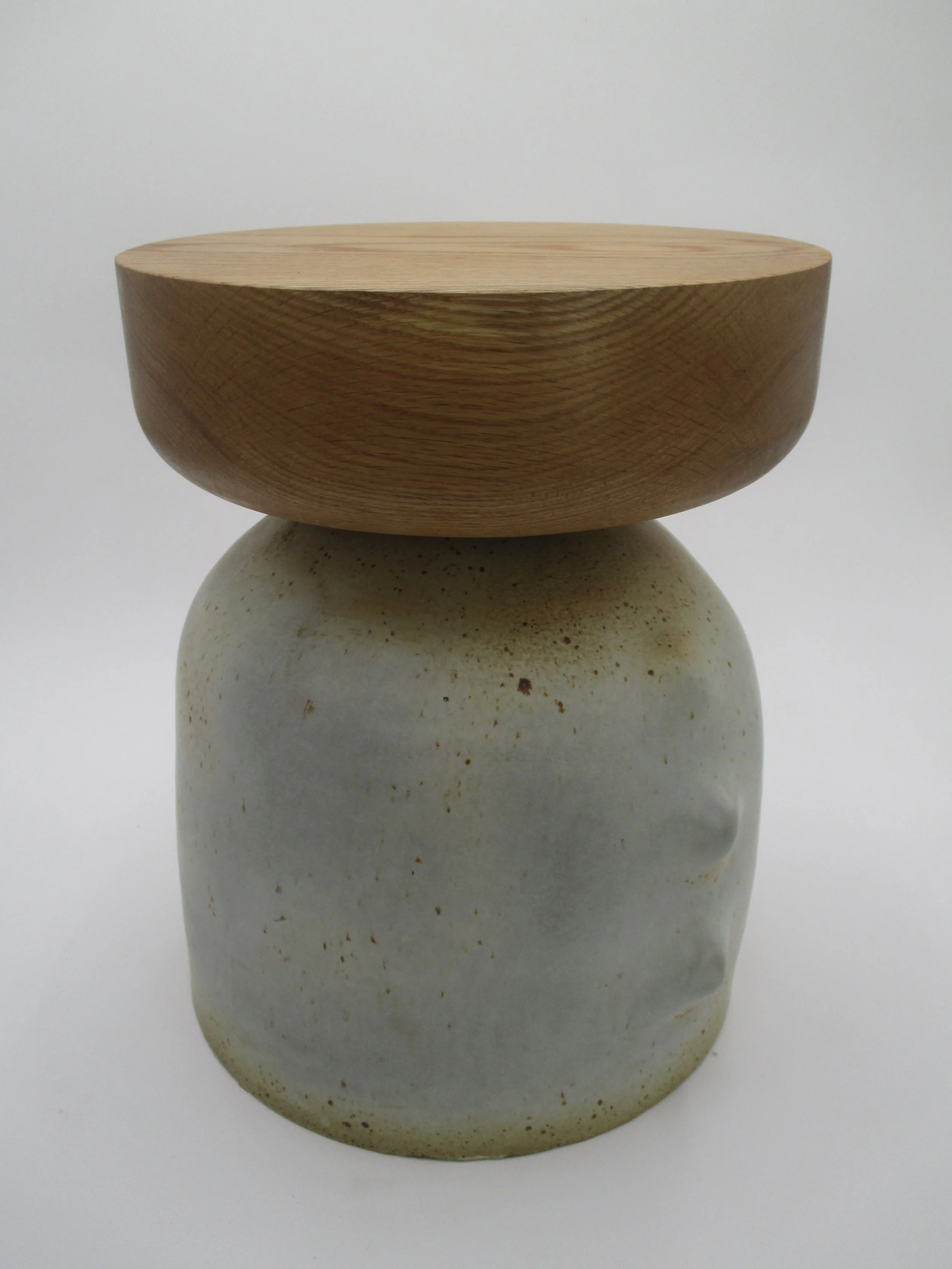 Elephant Spine Side Table w/ Walnut or Oak Top
