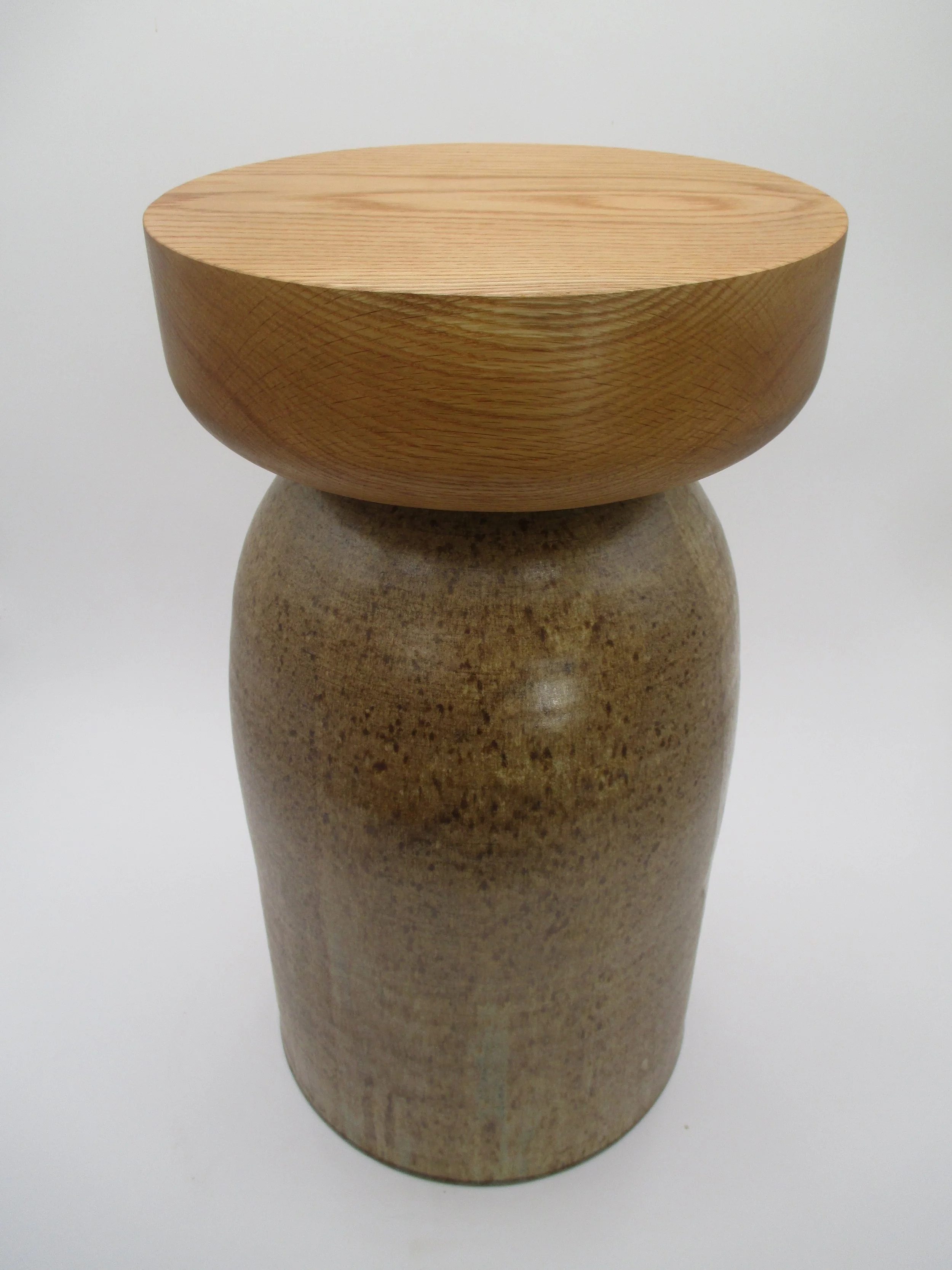 Terra Ceramic Side Table w/ Walnut or Oak Top (Copy)