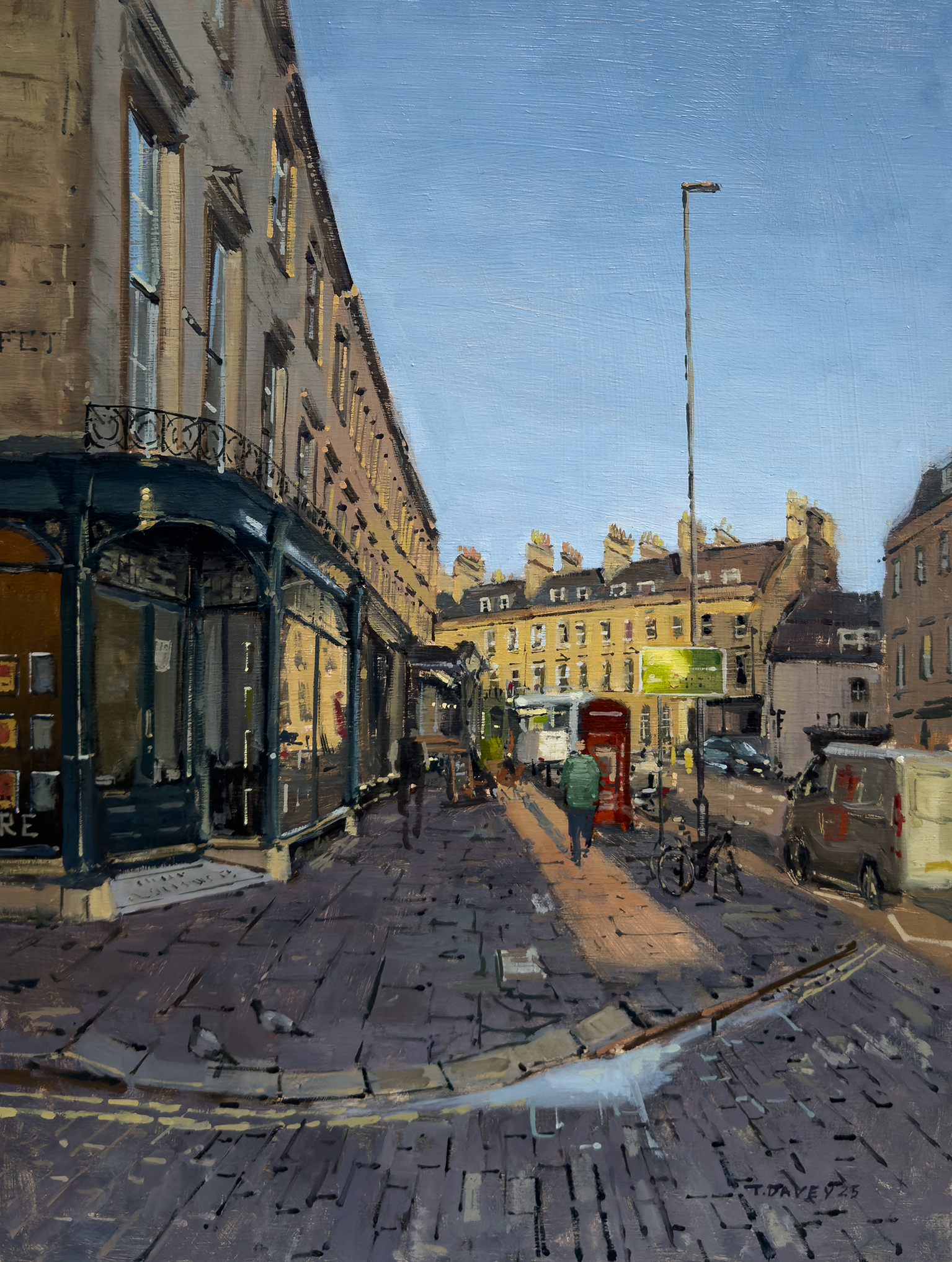 Late sun on George Street looking toward the Paragon -2025 - Oil on board - framed - 39 x 49cm - £430