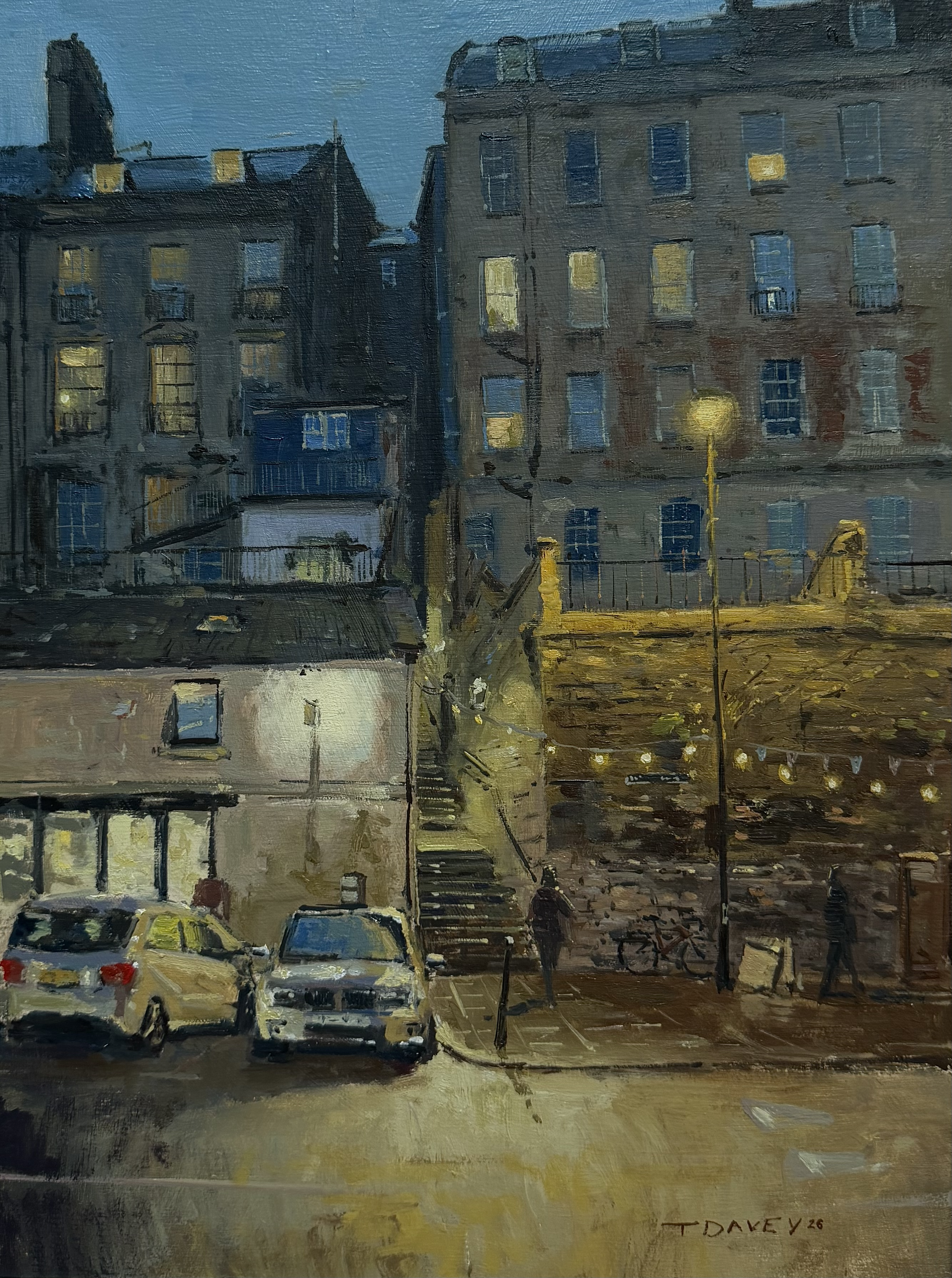 The steps to the Paragon. 2026 - Oil on board - 42/52cm  - Framed - £420