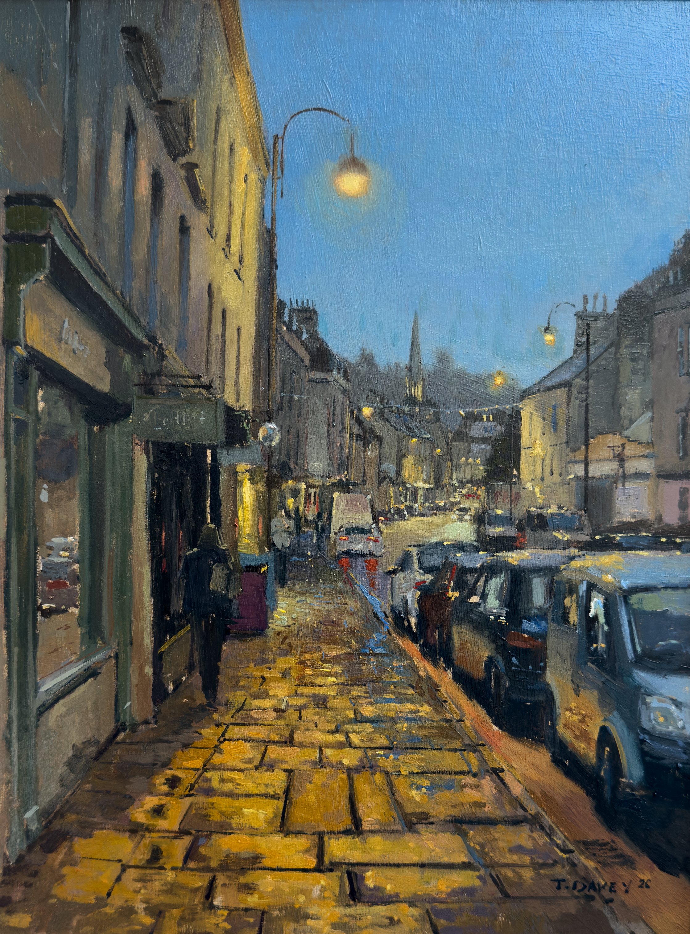 Walcot Street. Twilight hour - 2026 - Oil on board - framed - 39 x 49cm - £420