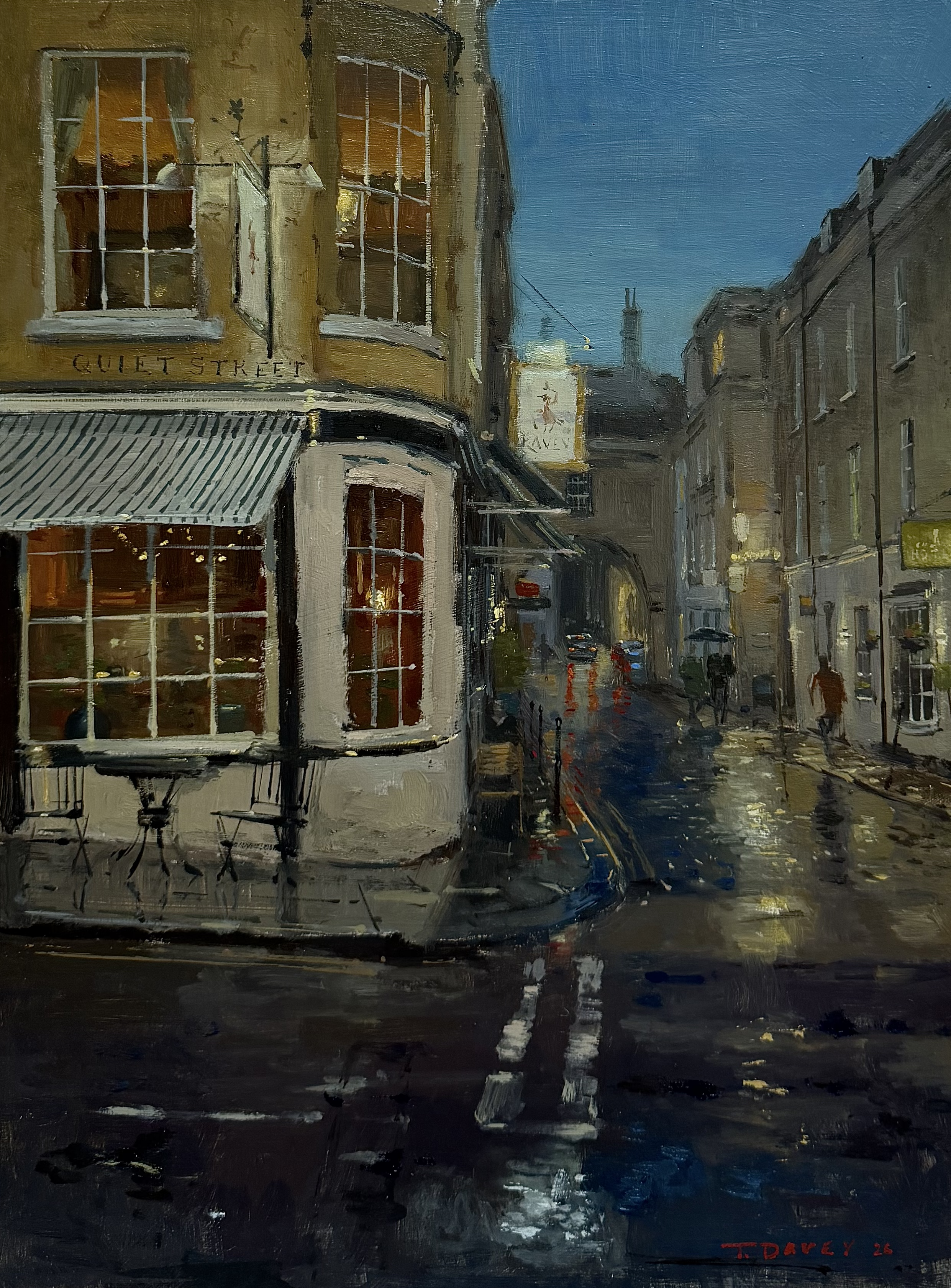 Outside the Raven. 2026 - Oil on board - 42/52cm  - Framed - £420