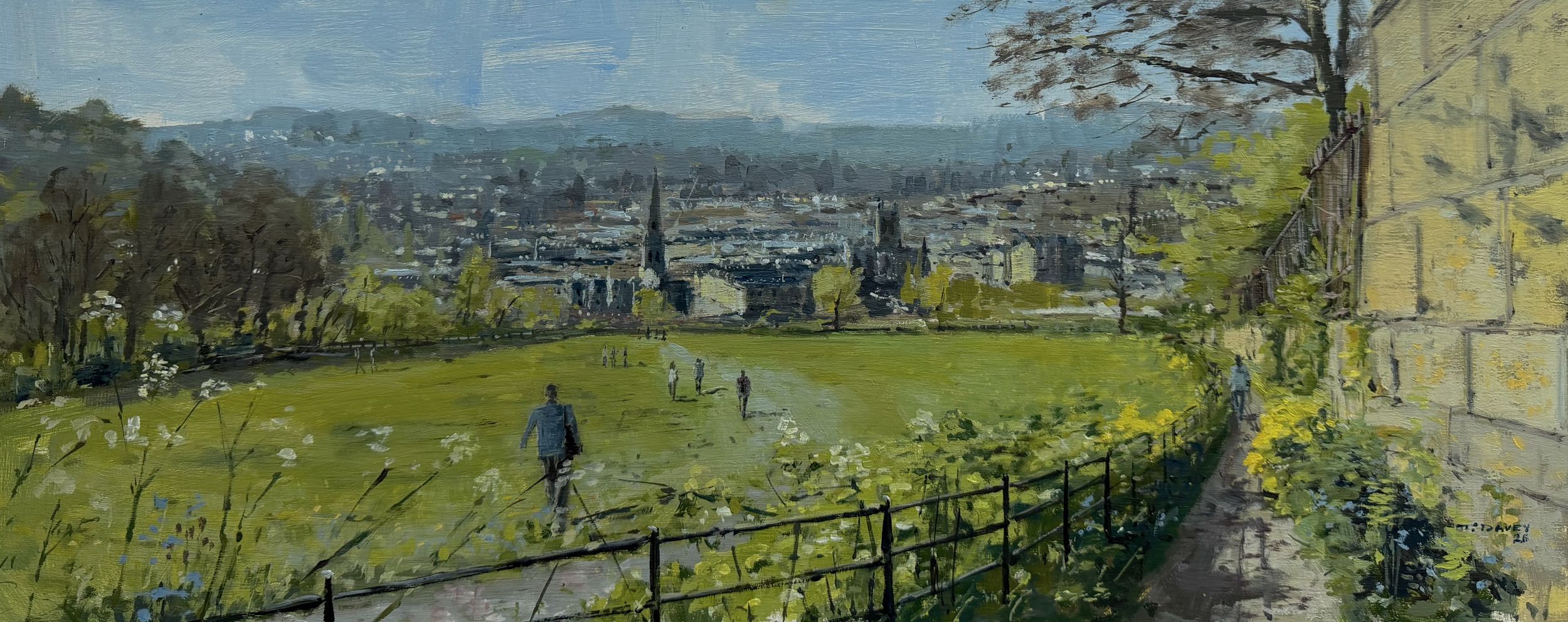 The view from Bathwick Hill. 2026 - Oil on board - 39/47cm - Framed - £420