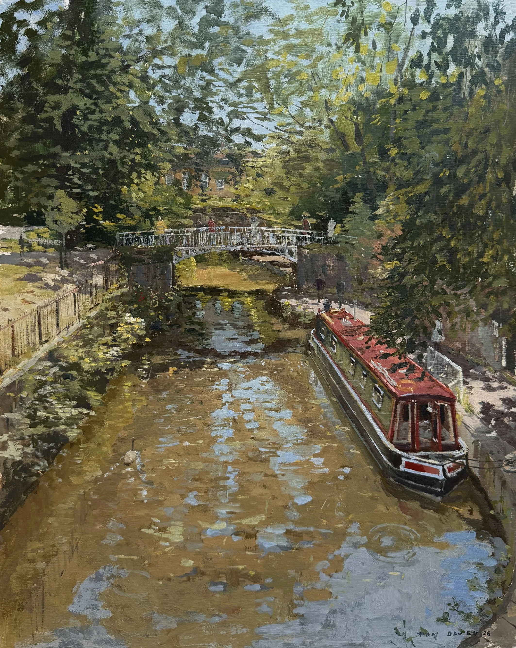 From the footbridge in Sydney Gardens - 2026 - Oil on board - Framed - 52 x 62cm - £550