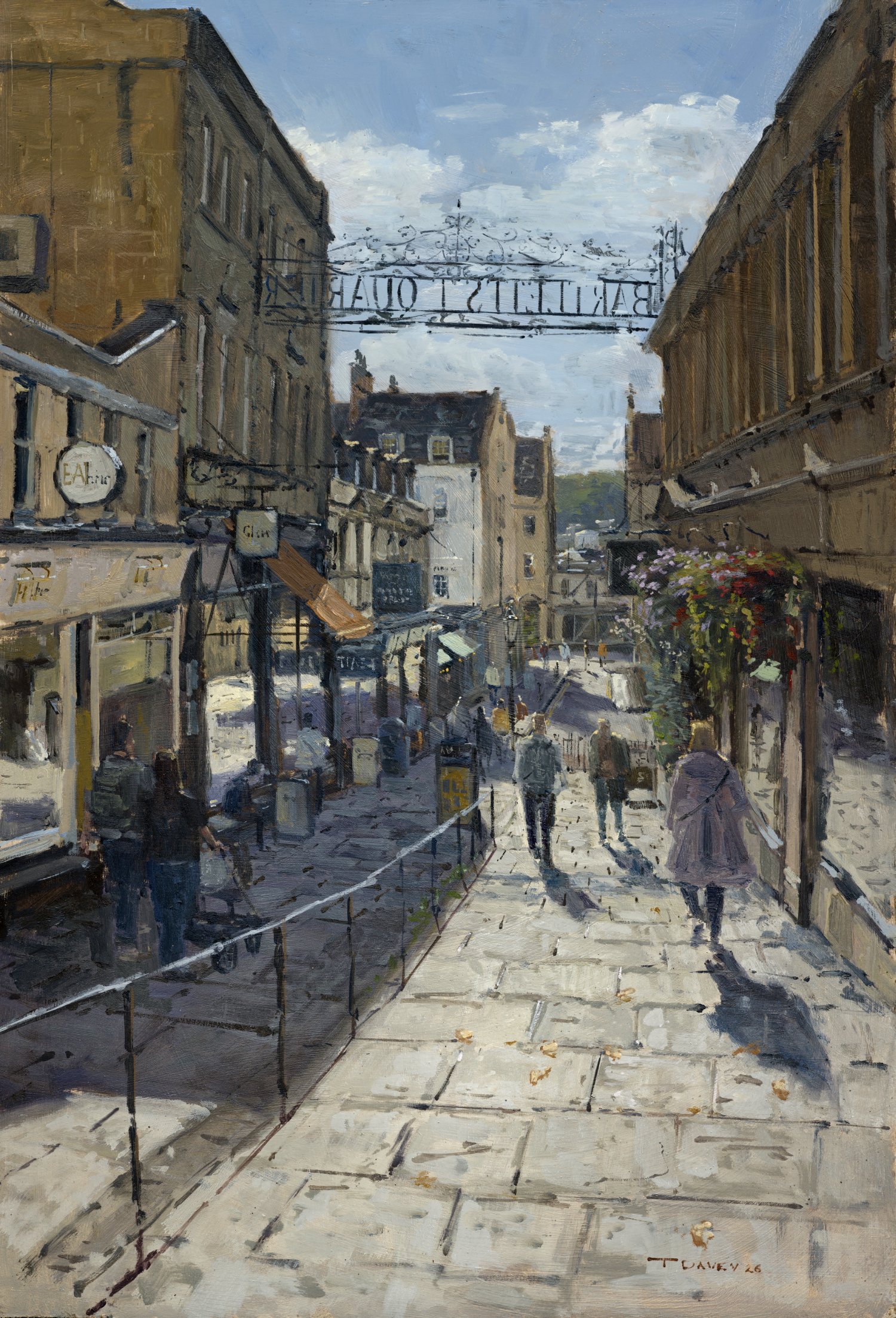 Looking down Bennett Street, afternoon sun. - 2026 - Oil on board - Framed - 52 x 72cm - £600