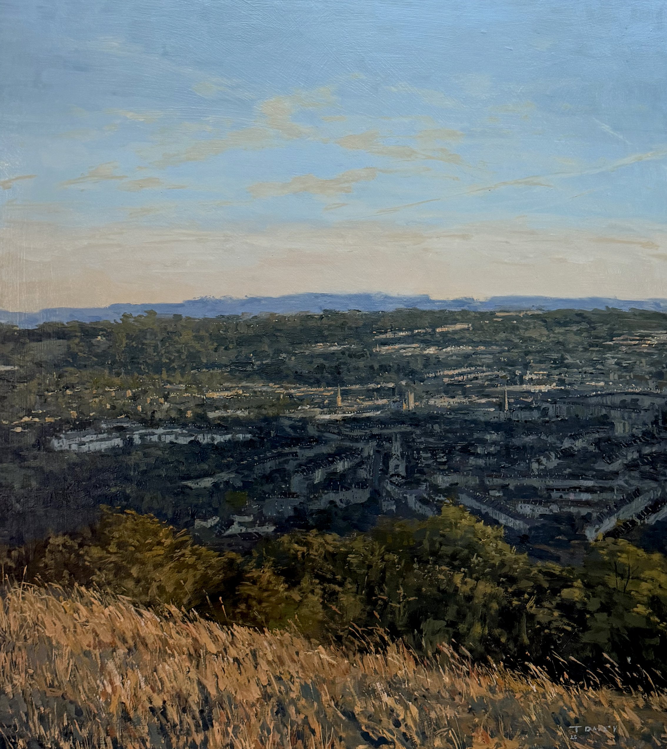 The view from Solsbury Hill over Bath 
- 2026 - Oil on board - 82 x 76cm - Framed - £1000