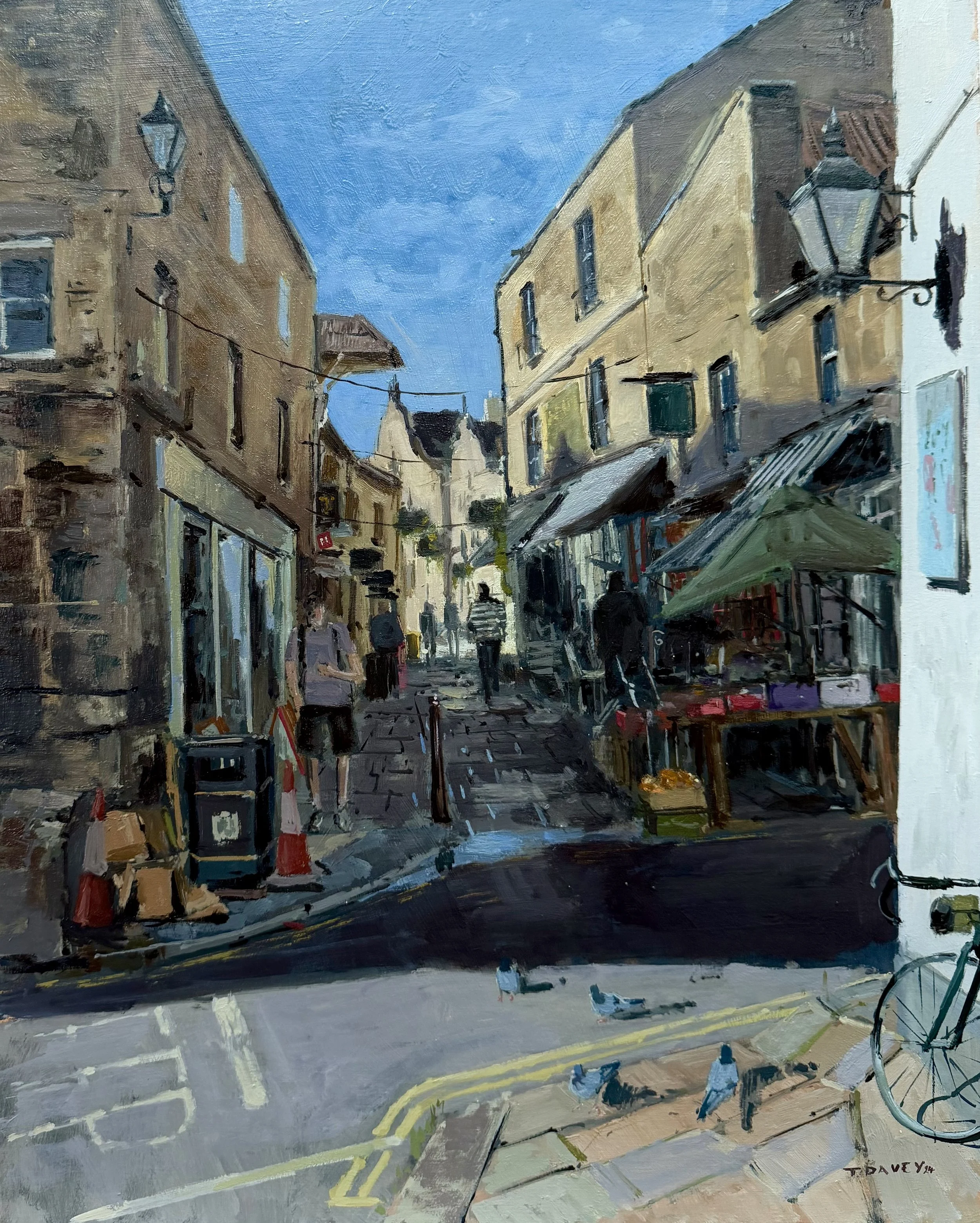 The Shambles in Bradford on Avon. - 2025 - Oil on board - unframed - 40 x 50cm - £400