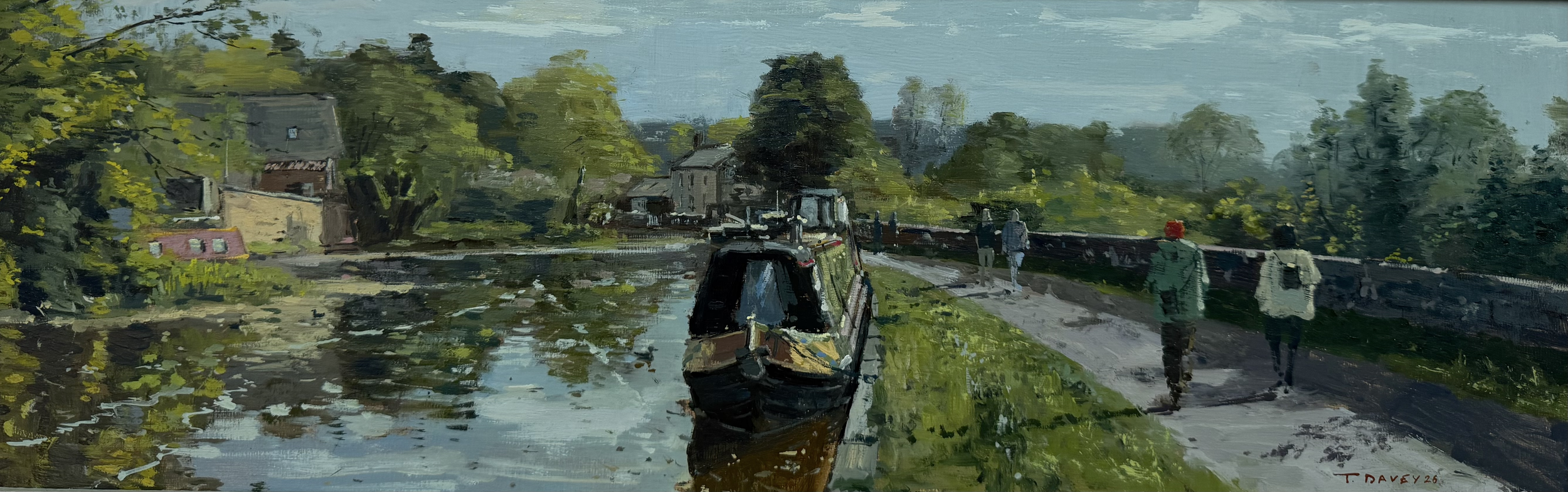 Darlington Wharf, afternoon sun - 2026 - Oil on board - 33/73cm - Framed - £430