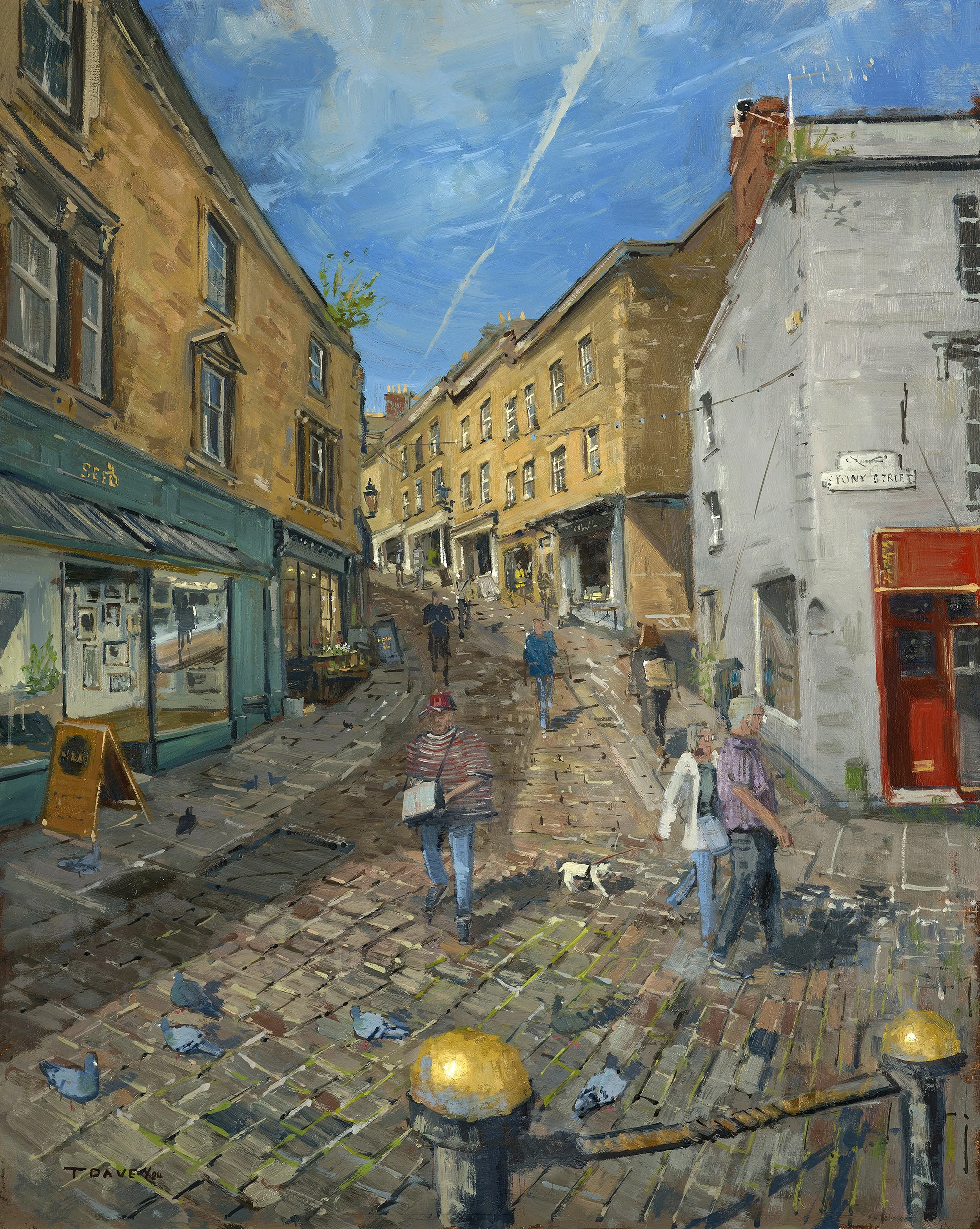 Looking up Catherine Hill in Frome. 