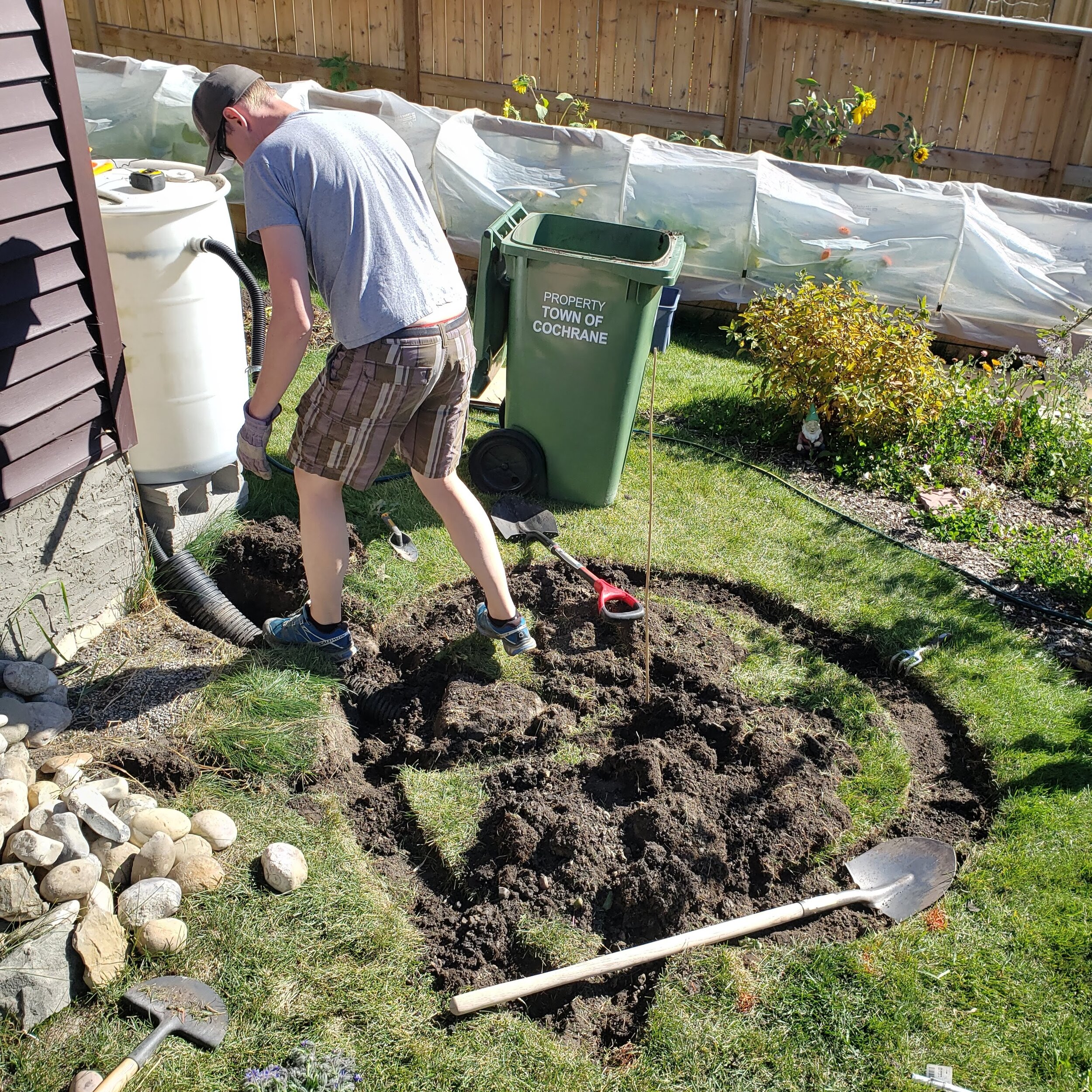 Preparing the area &amp; digging a shallow trench