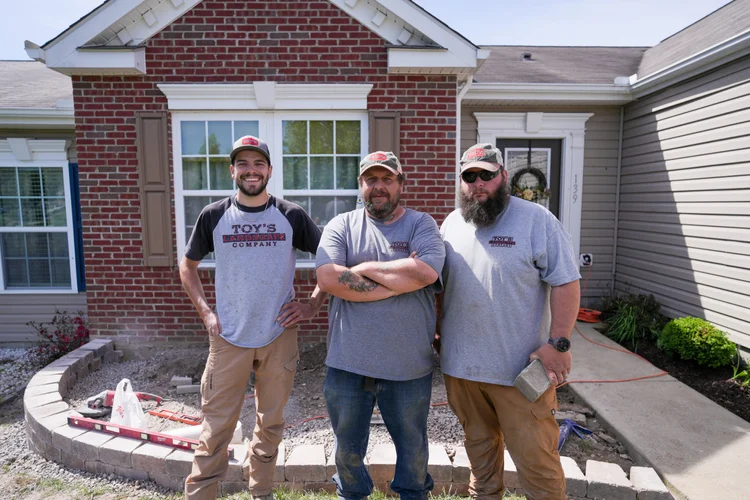 Toy's Landscape Company crew on a job site in Butler County PA