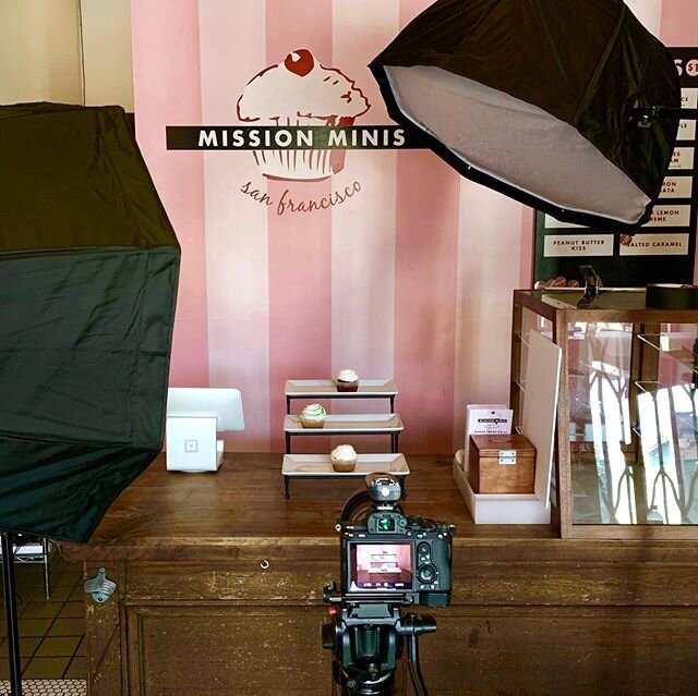 Commercial shoot at my favorite sweet little cupcake shop in the Mission district. #missionminis
