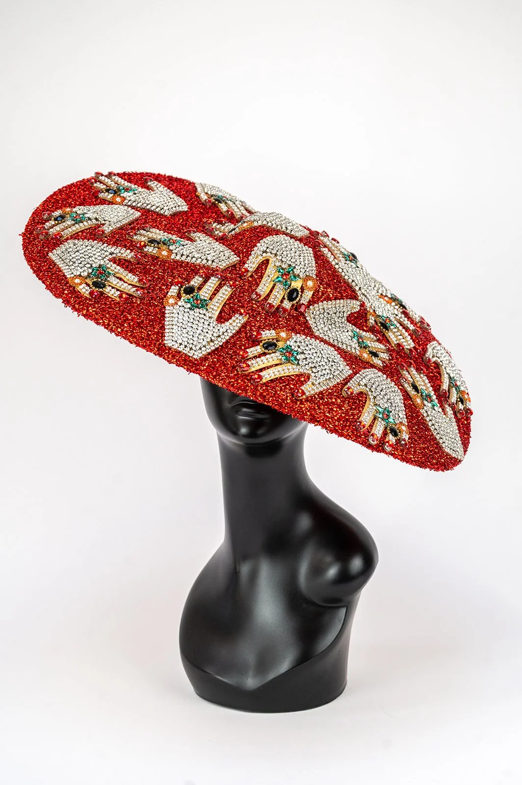 Jazzy jazzy red glitter large hat
