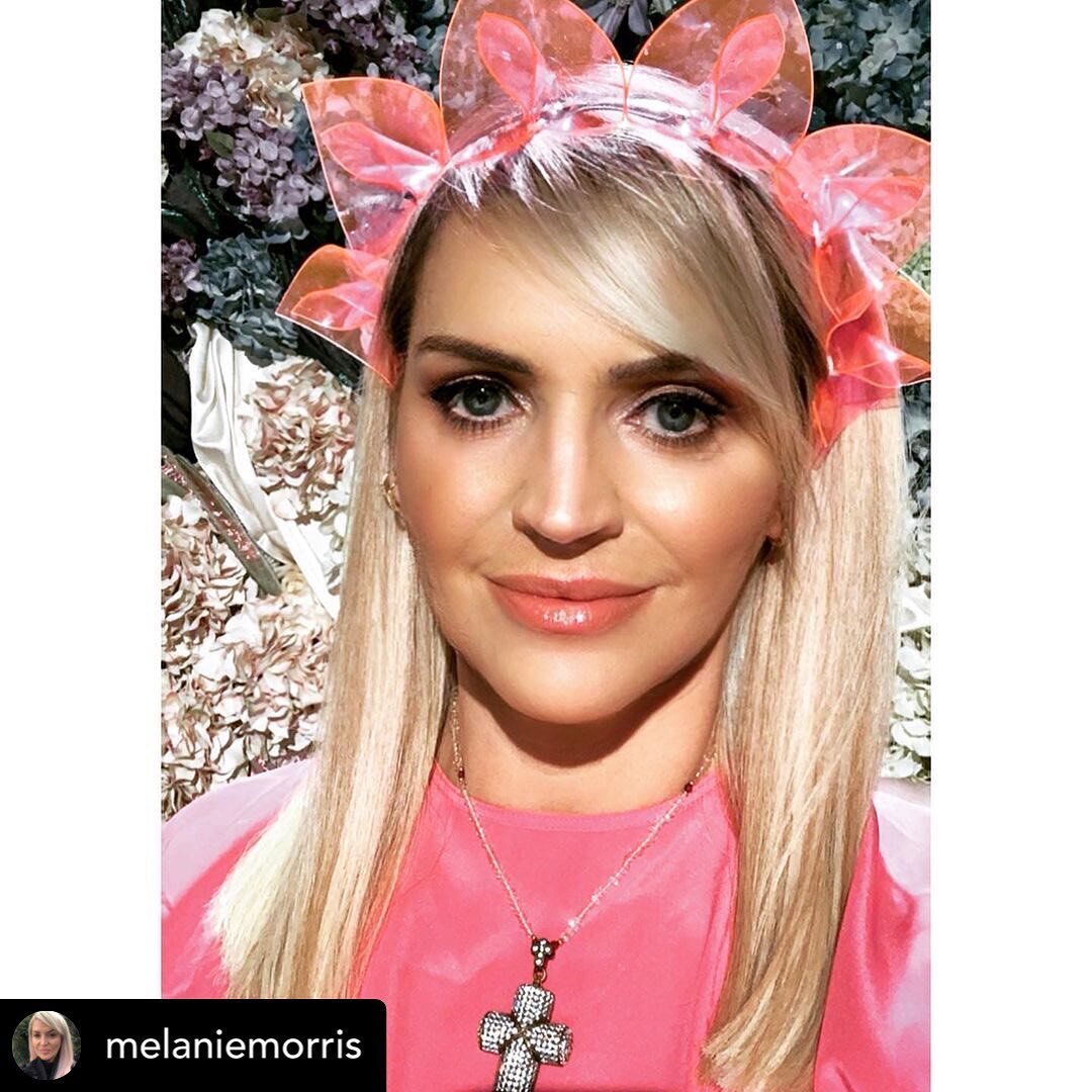Posted @withregram &bull; Neon pink headband by me, thanks for wearing Irish design ☘️repost: @melaniemorris This year&rsquo;s virtual @image.ie Business of Beauty Awards and FINALLY a chance to wear my birthday pressie from @triona.ie 🤩🤩🤩 dressin