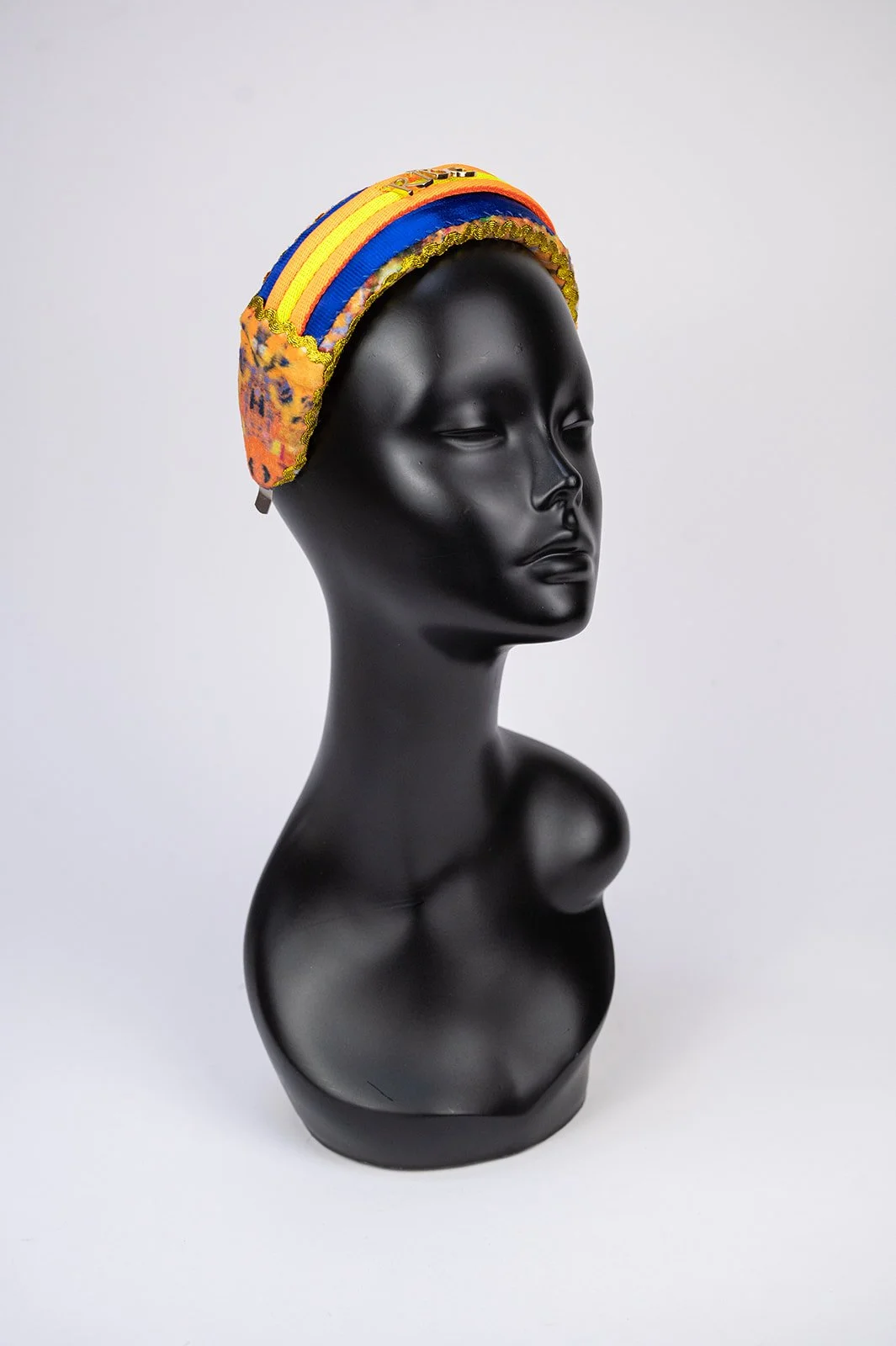 Blue and orange ride headband