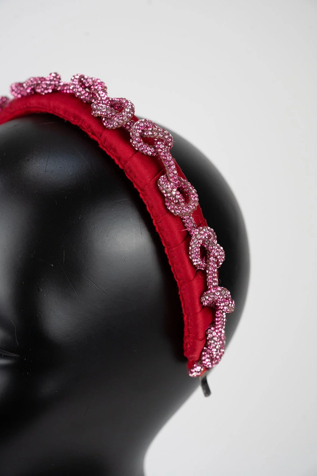Knotted bling - pink and red