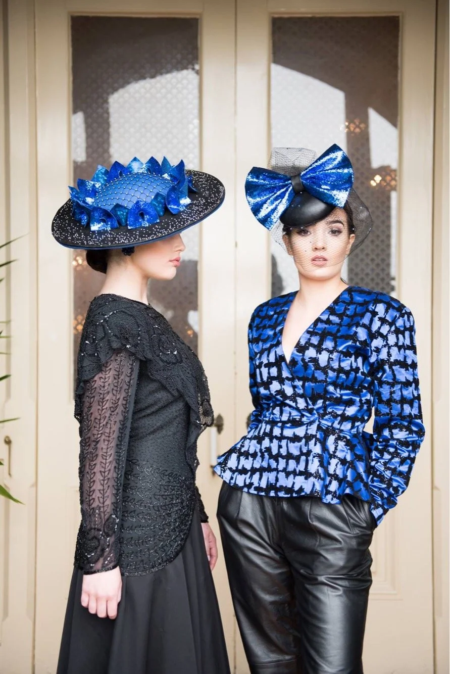 Power house black and blue boater