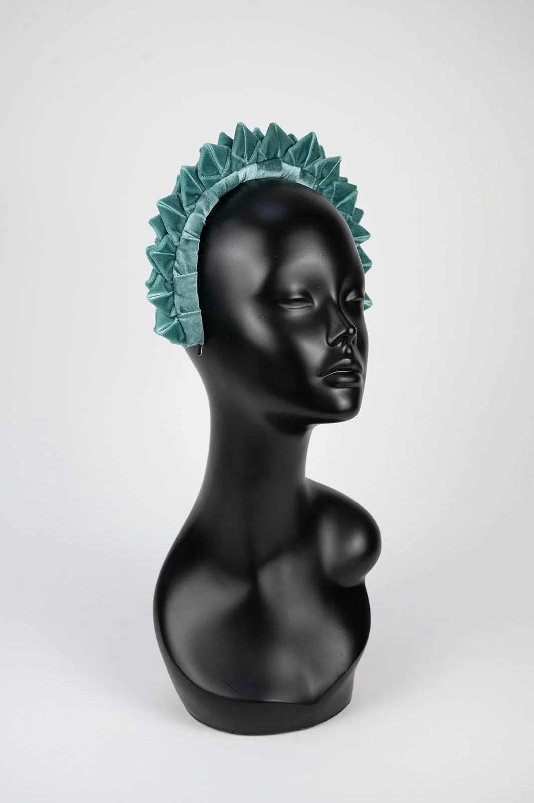 Contemporary MO’C Rosette crown - showstopper minty velvet