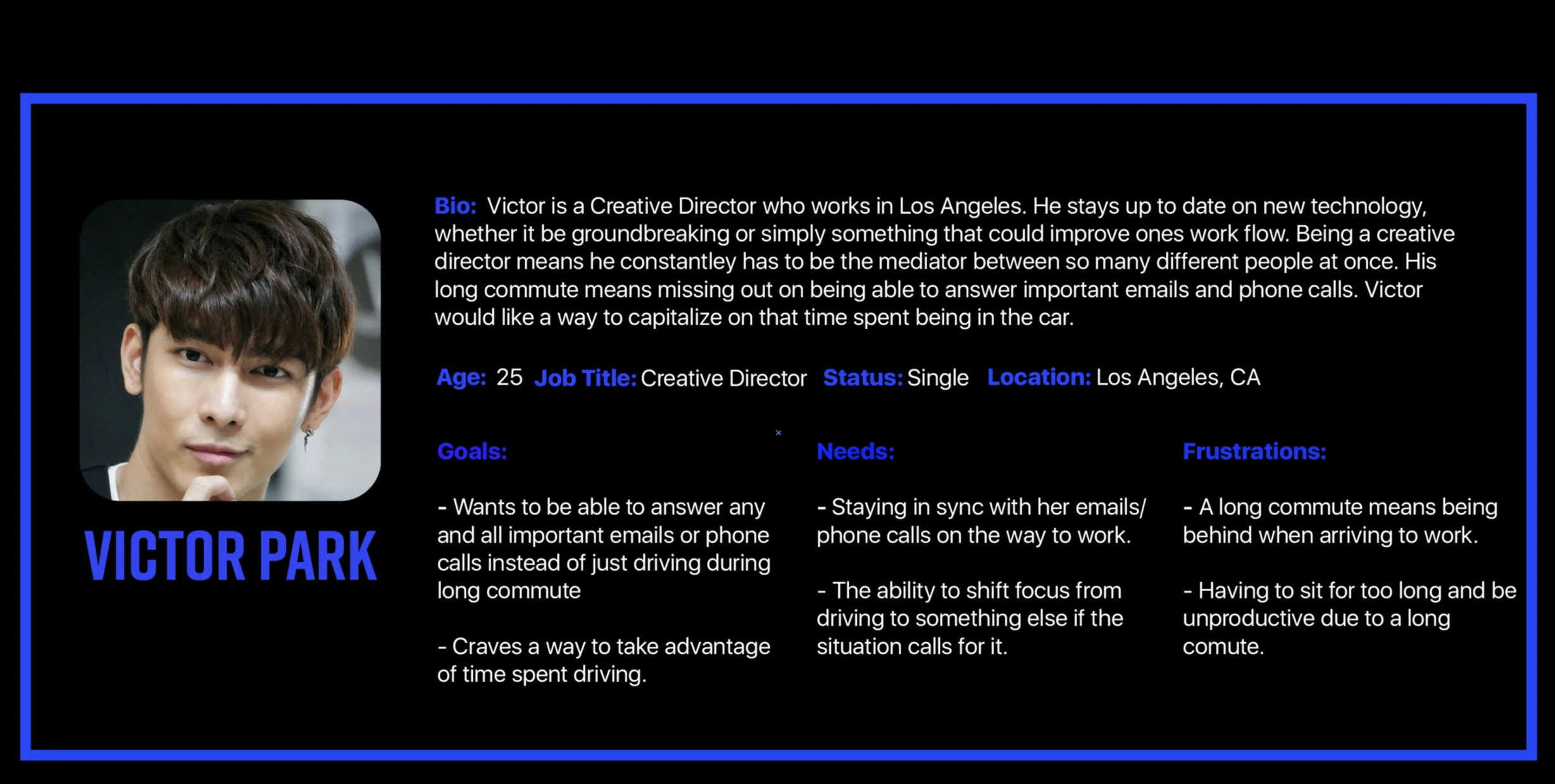 The persona that resulted from my user research