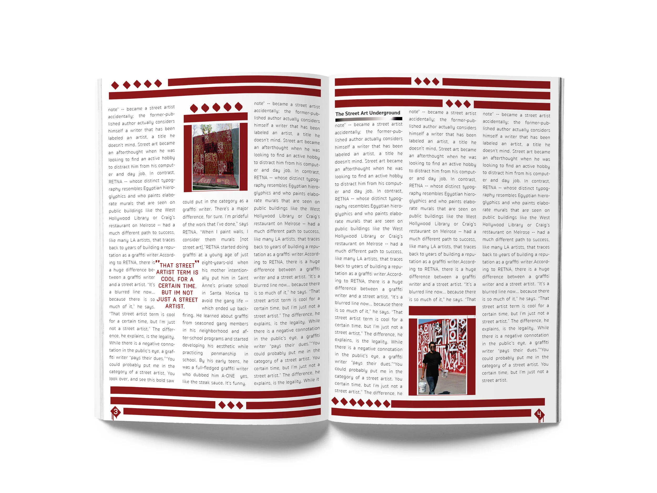 The second page I focused more on readability, but I wanted to make the paragraphs justified to better match his style.