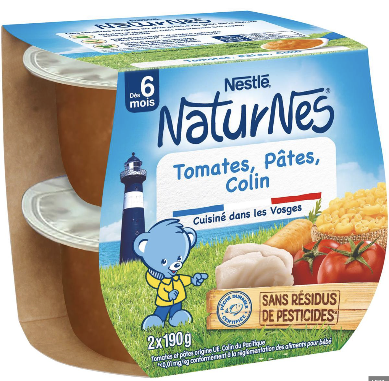 1 palette Tomate, pâtes, colin dès 6 mois