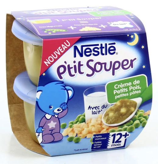 1 palette Petit souper Petit Pois et petites pâtes dès 12 mois