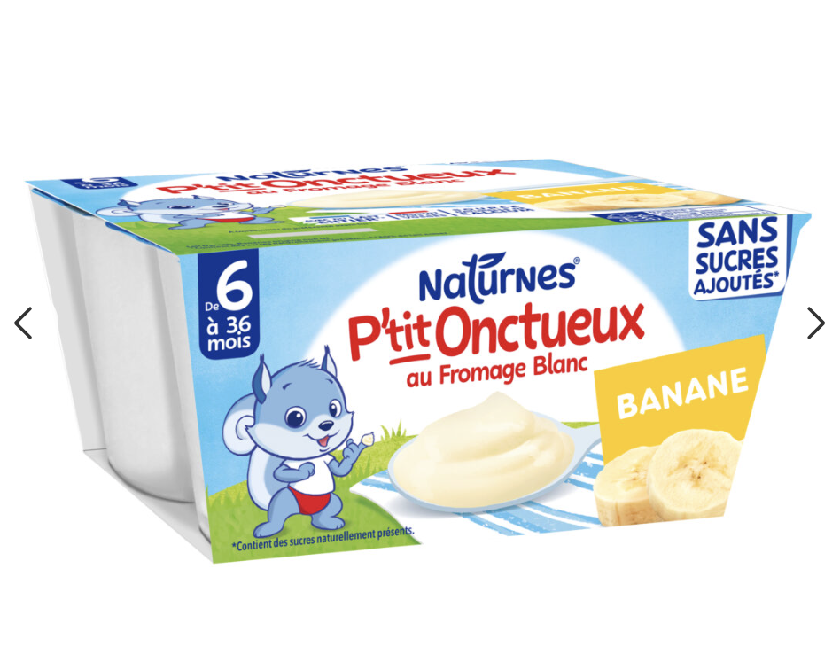 1 palette de P'tit Onctueux Banane dès 6 mois