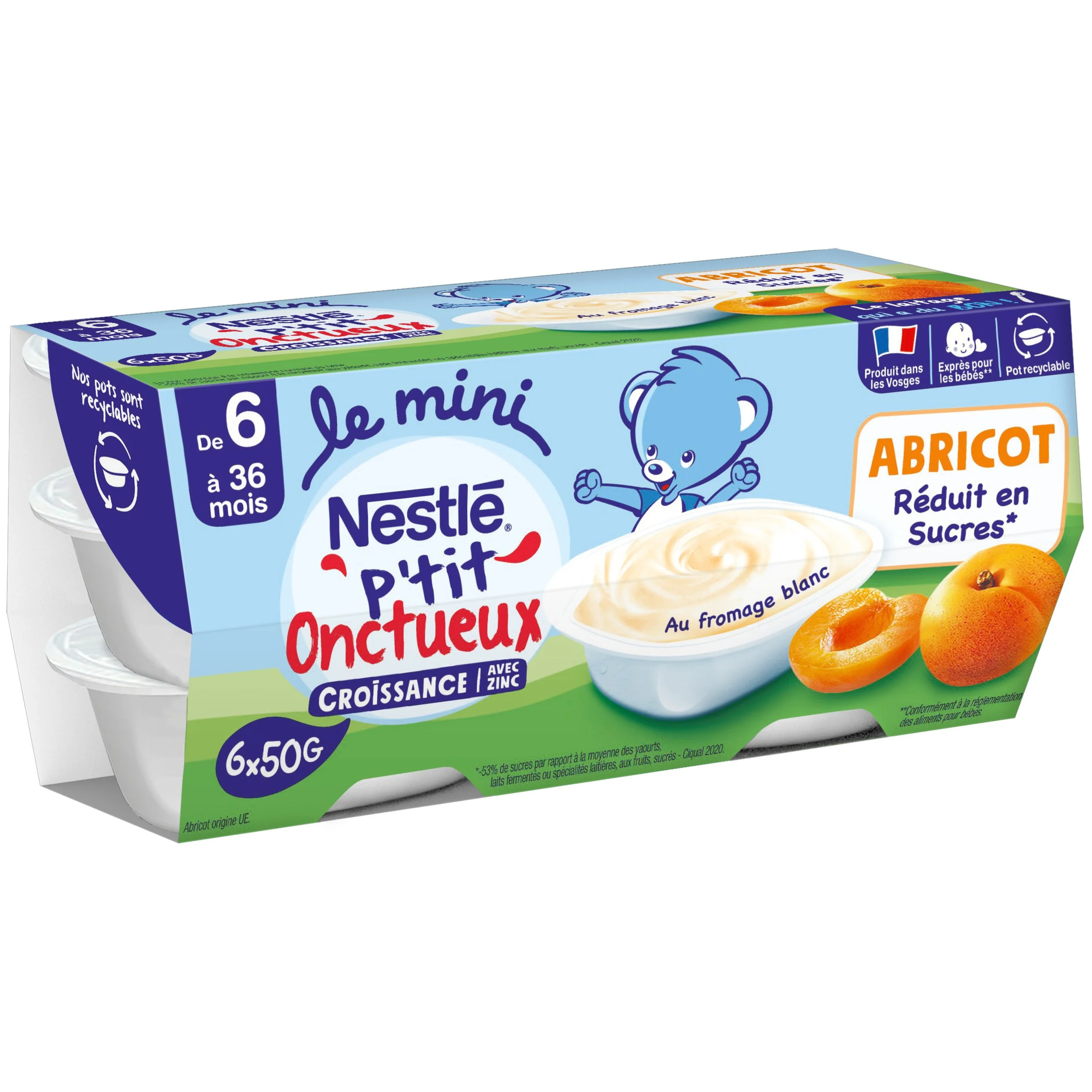 1 carton de P'tit onctueux Abricot Fromage blanc dès 6 mois