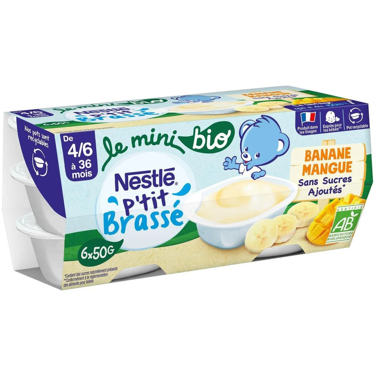 1 carton de P'tit Brassé Banane Mangue (dès 4 mois)