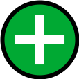 Cercle vert avec un symbole plus blanc au centre