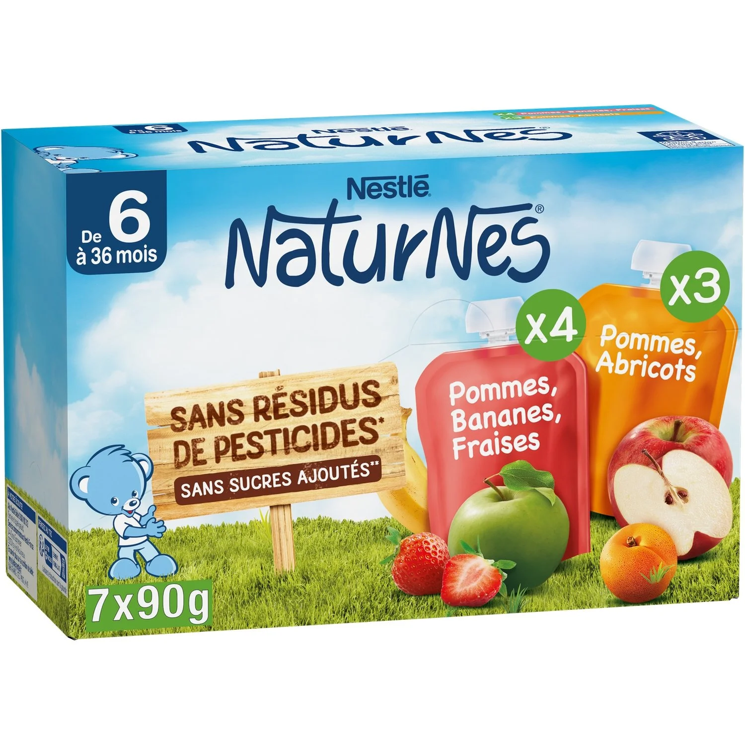 1 palette de gourdes de compote Naturnes multi-fruits dès 6 mois