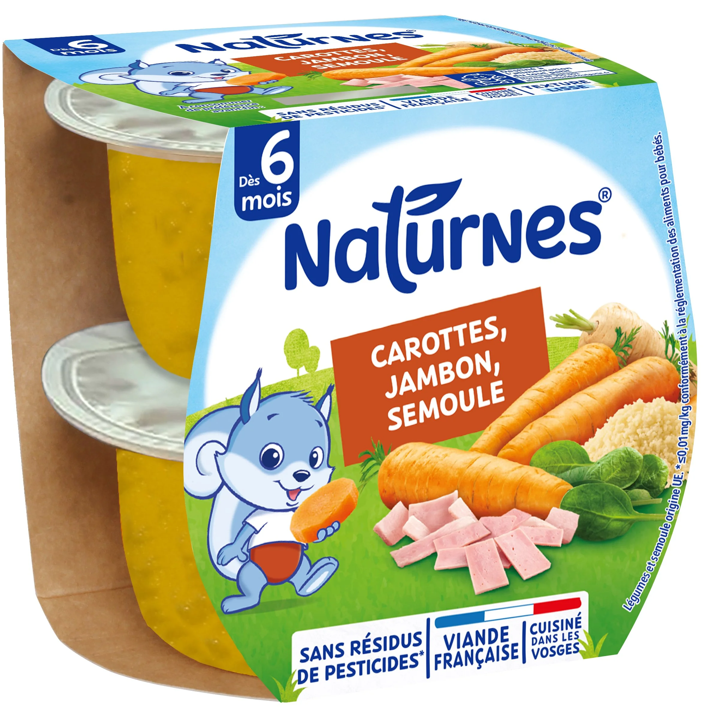 1 carton Naturnes Carottes Jambon Semoule dès 6 mois (copie)