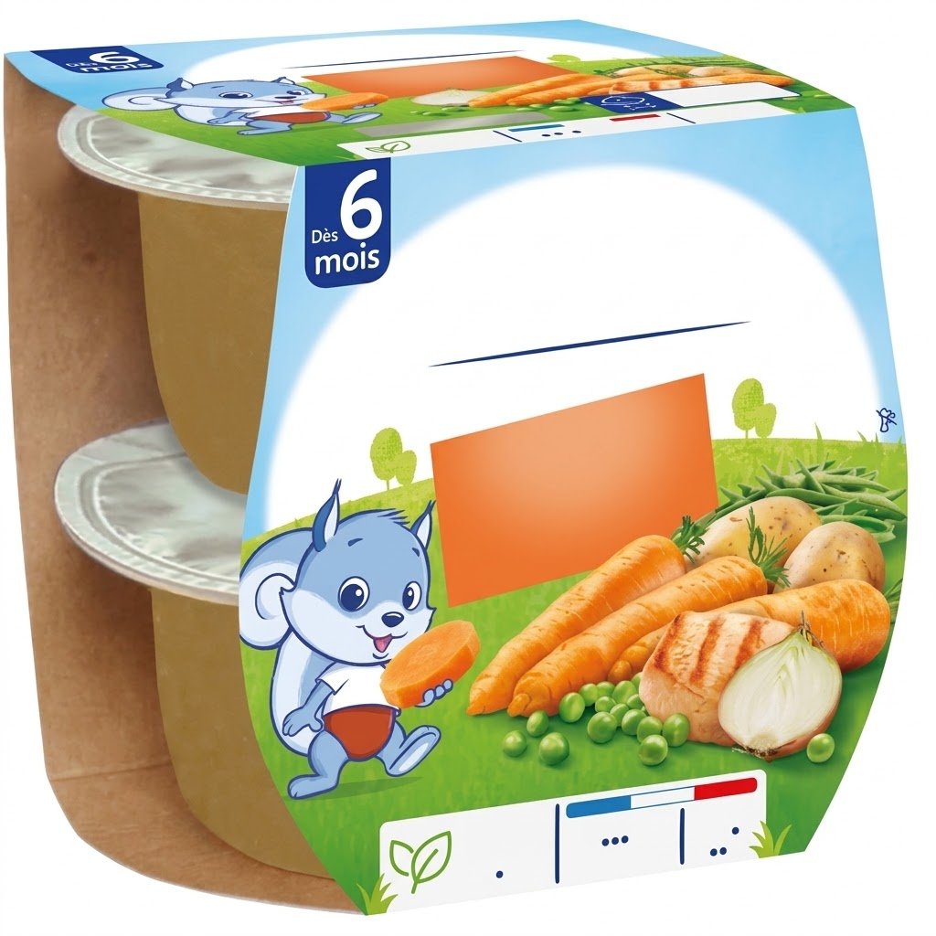 1 carton de plats préparés halal dès 6 mois (végétarien ou poisson)
