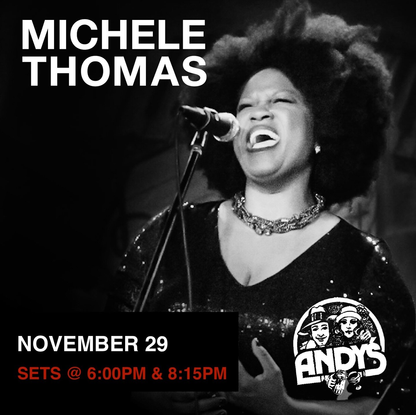 🎺 Exciting News! The Michele Thomas Quintet is taking over Andy's Jazz Club tomorrow, November 29th! 🎶 Join us for two sensational sets at 6:00 PM and 8:00 PM. 🌟 Secure your spot by clicking the link in our bio.  Joining us on the bandstand will b