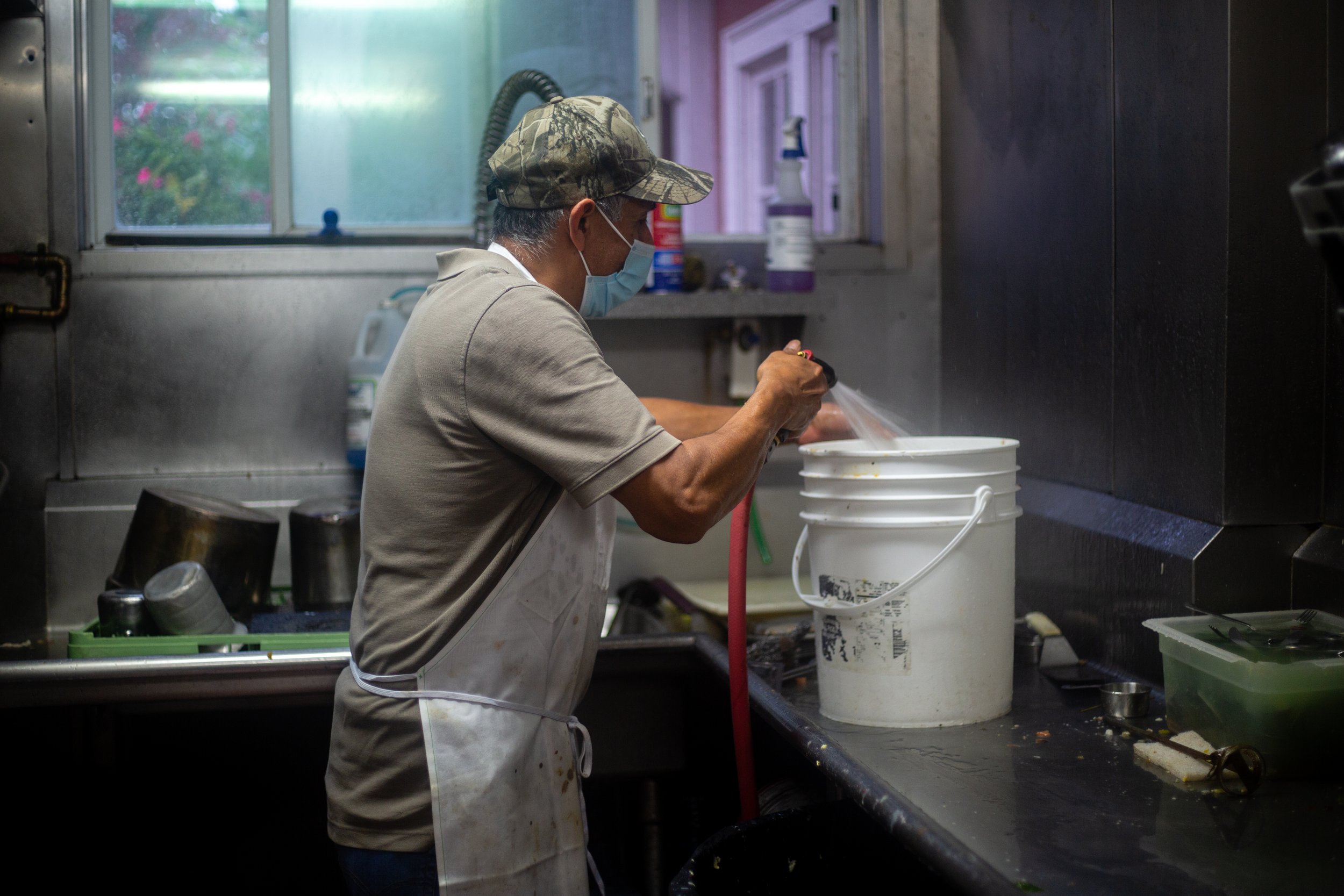 Jorge Carrillo washes dishes after the Glenwood is closed for the day. Carrillo started working for the Glenwood in 1992, and now works alongside his brother, Jorge. The Glenwood Restaurant, a staple in the Eugene community for 38 years, is being sol