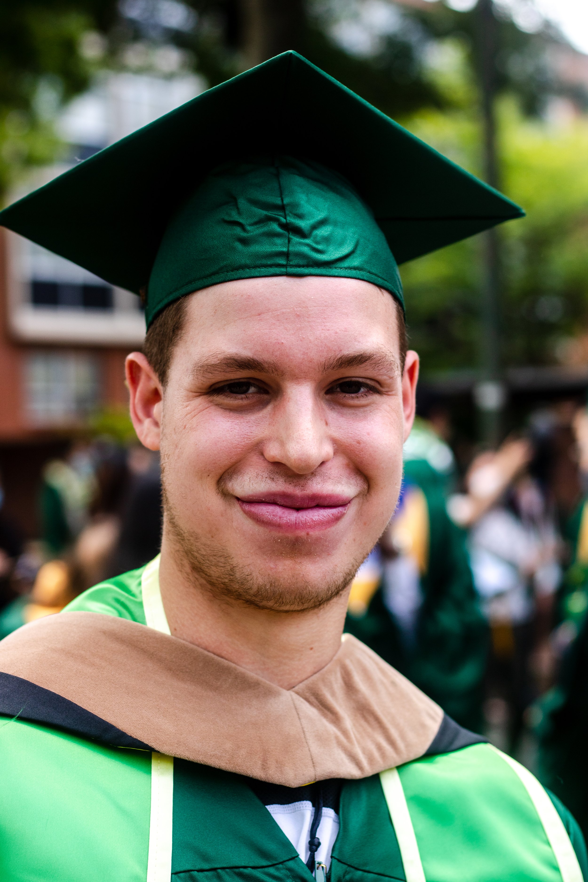 Sam Williams, who graduated with a master's degree in finance, says that his favorite part of the University of Oregon was the professors, because of how kind and open they were. After a full academic year of online school, the class of 2021 partic
