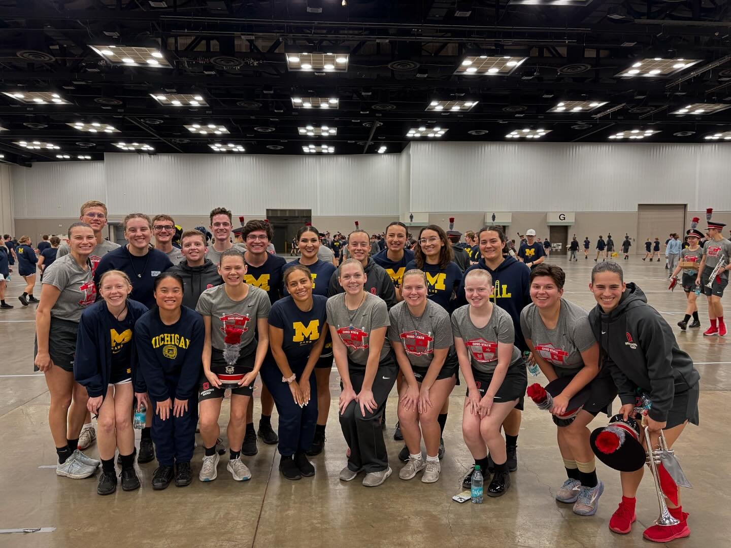 Got together with the @tbs_lambda chapter before our joint performance at Bands of America finals. We had so much fun rehearsing and performing with our sisters. Fun fact: Lambda sponsored our chapter at its founding!