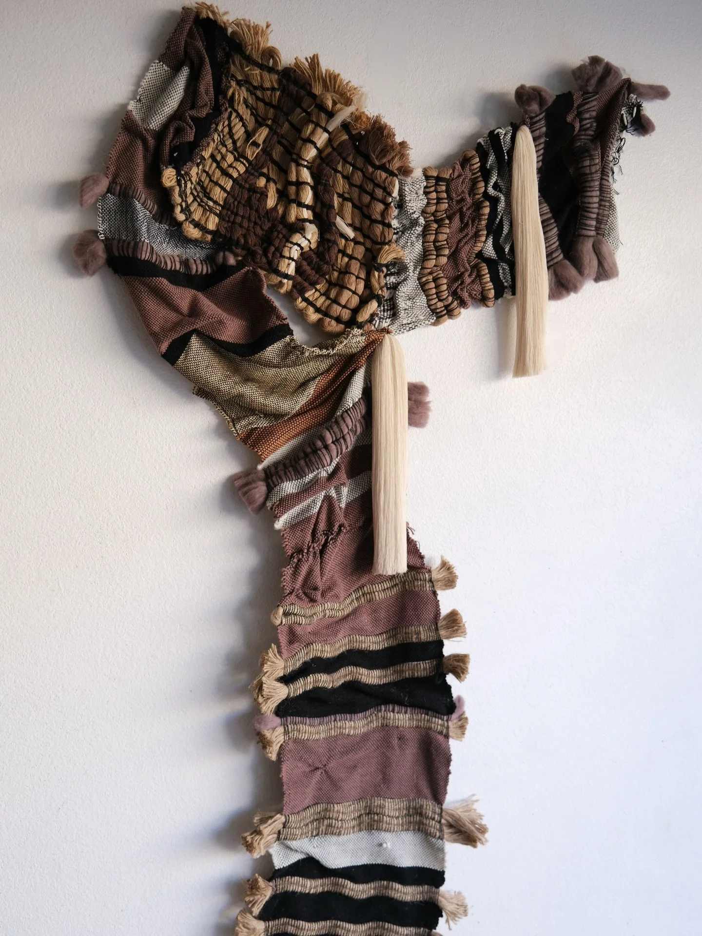 Ringing in the New Year right here with this Saori floor loom tapestry 27.5&rdquo; wide 52&rdquo; long. Organic, undone, and rippled