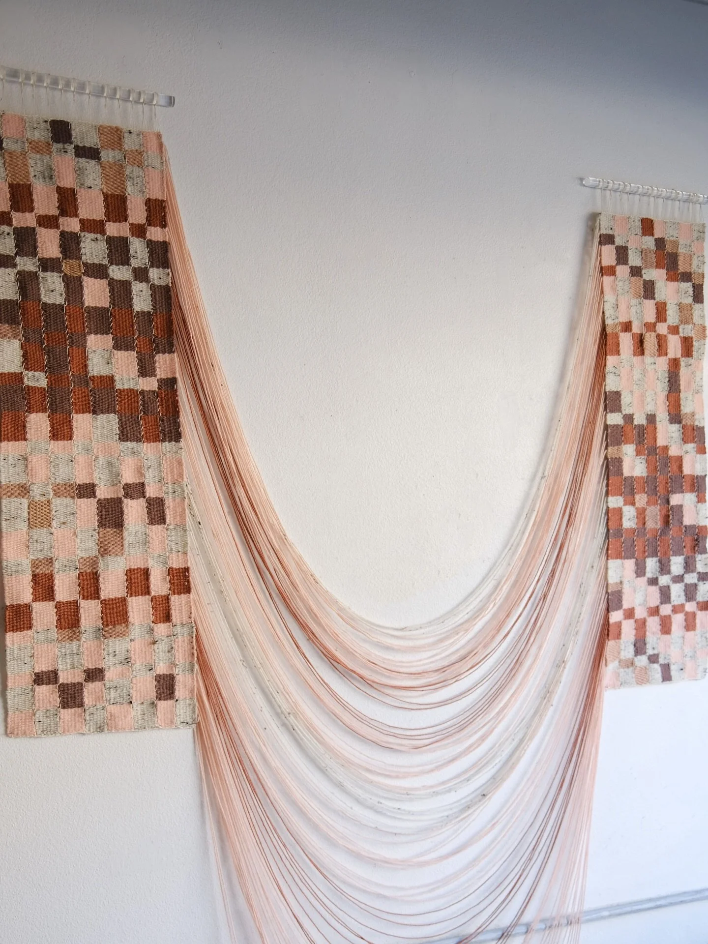 Double panel commission in a color scheme of pink, rusts, browns the result was so ❤️&zwj;🔥