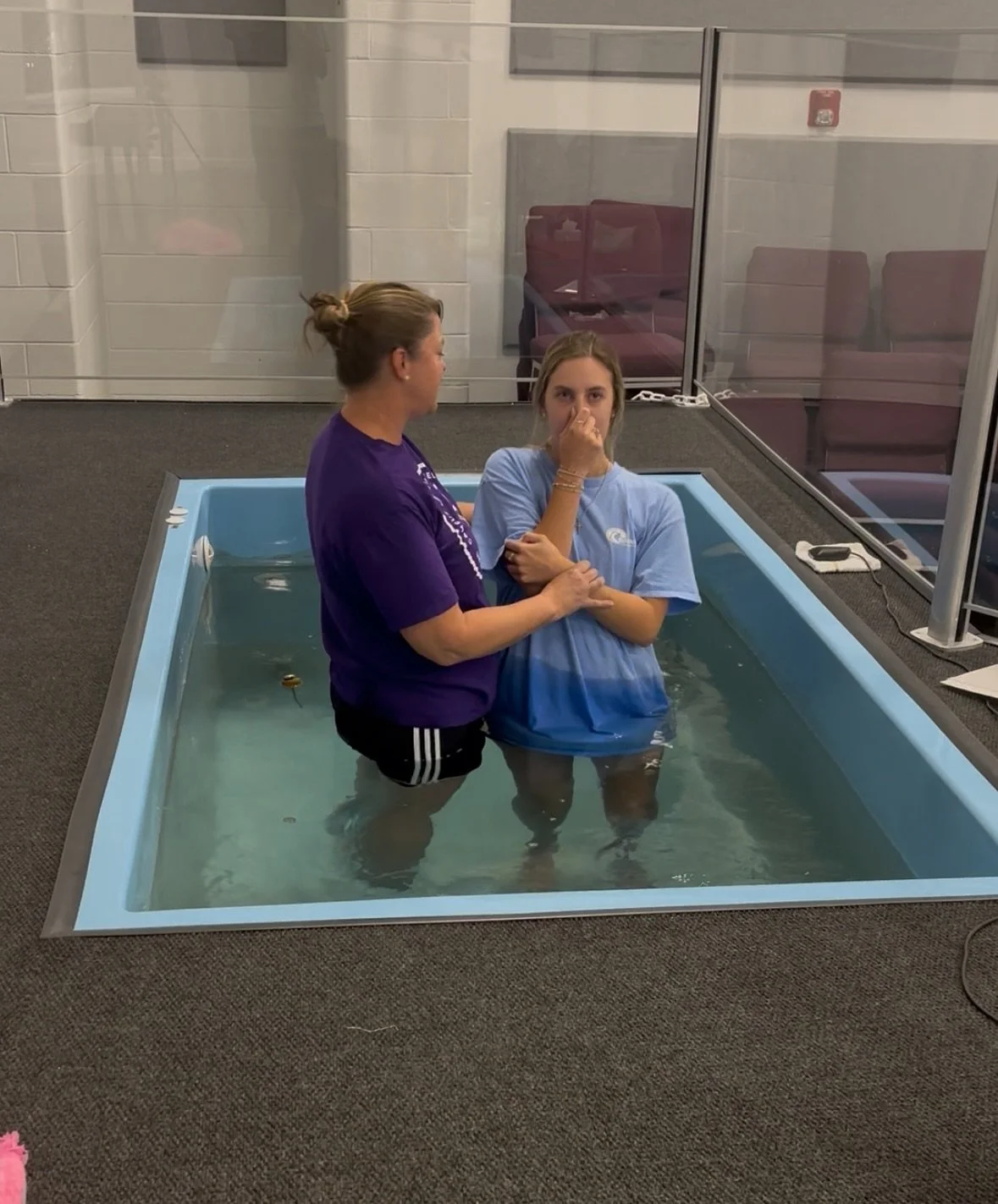 We praise God for @jamielee123_ decision to follow Jesus this afternoon!! Continue to pray for Jamie as she begins her New Life in Christ!!! #baptism #newcreation #jesus #ccfpirates #discipleship