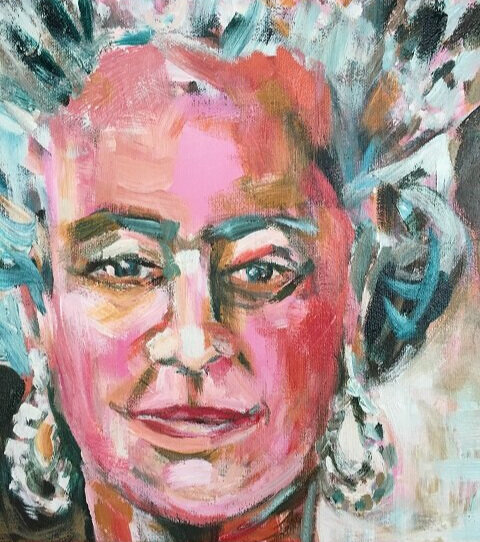   Queen of Thrones  Acrylic on canvas, 12x12 inches 