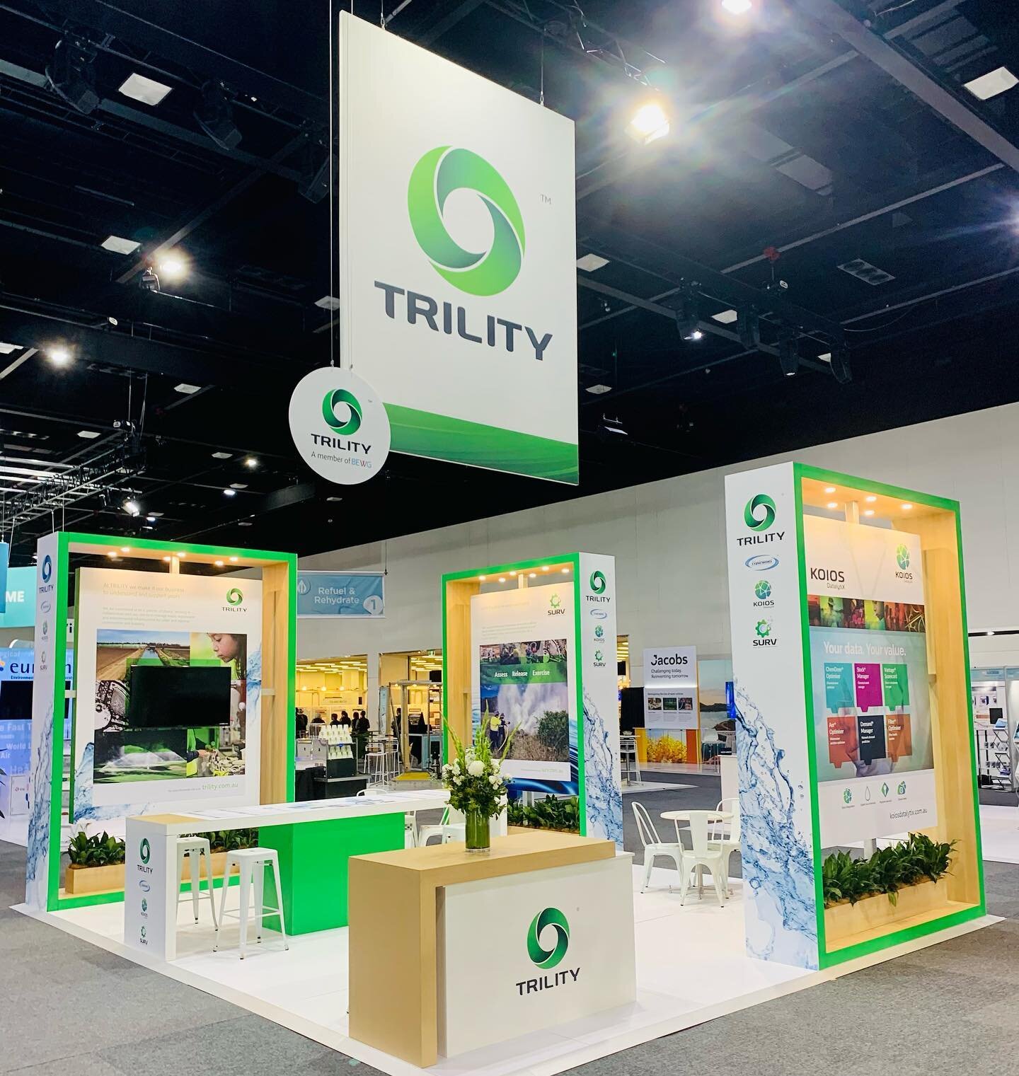 Good to be back on the show floor this week in Adelaide - delivering a striking custom stand for our amazing client #Trility at #ozwater21.