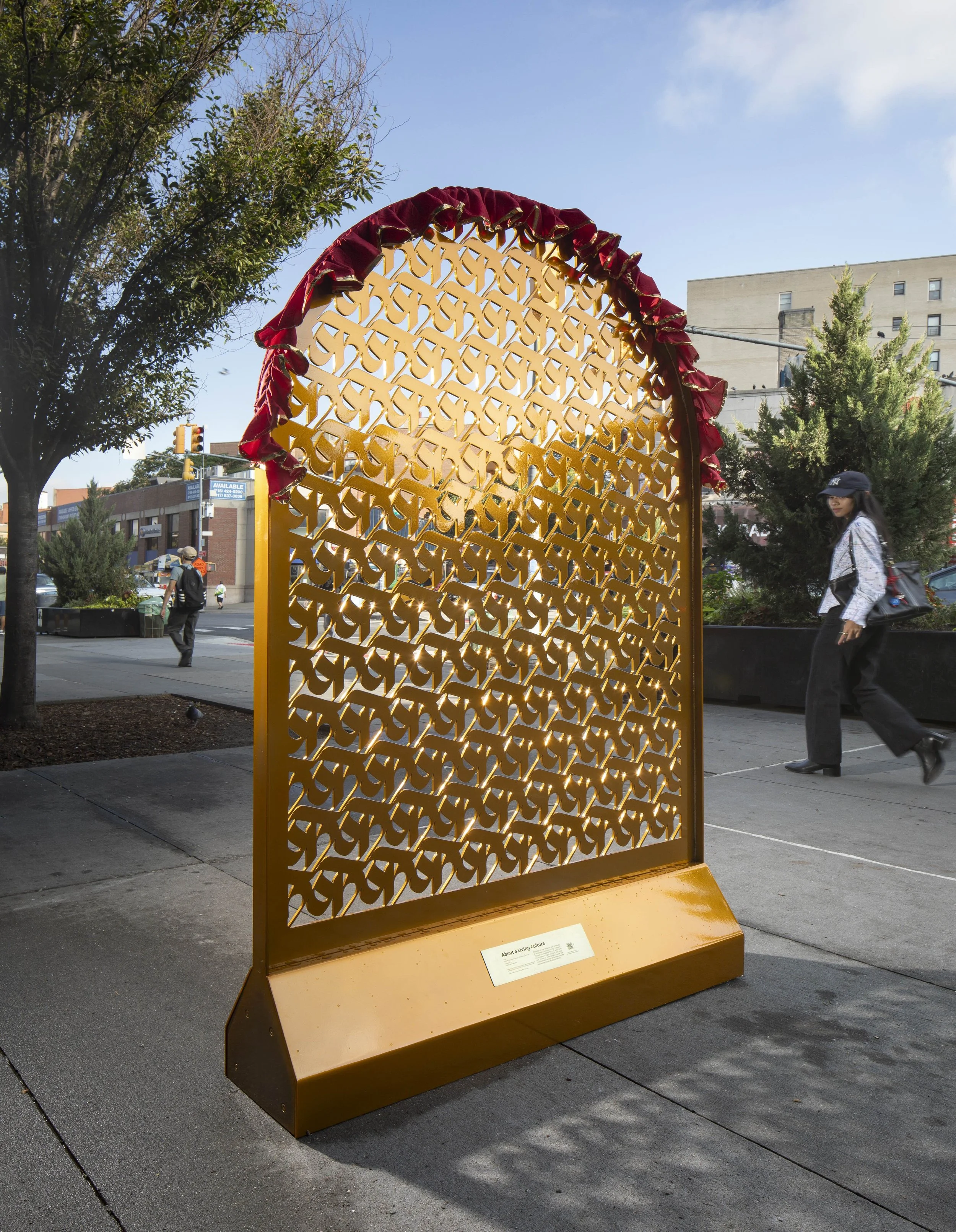 About a Living Culture, 7ftX5ft, Powder Coated Steel and Fabric, 2025