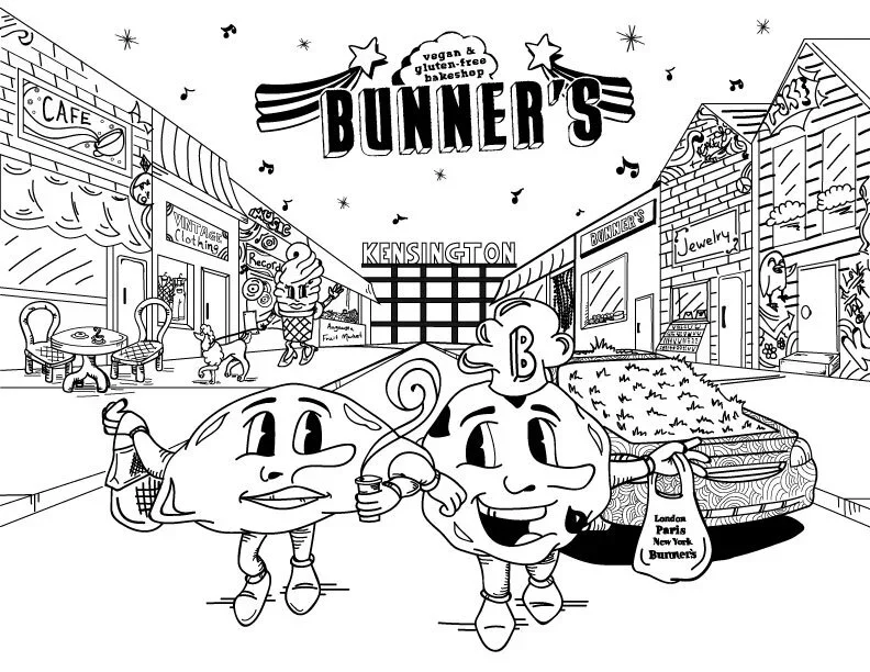 Bunner’s Vegan & Gluten Free Bakeshop Illustration Series