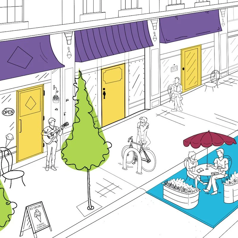 Al Fresco on Front Scene Illustration